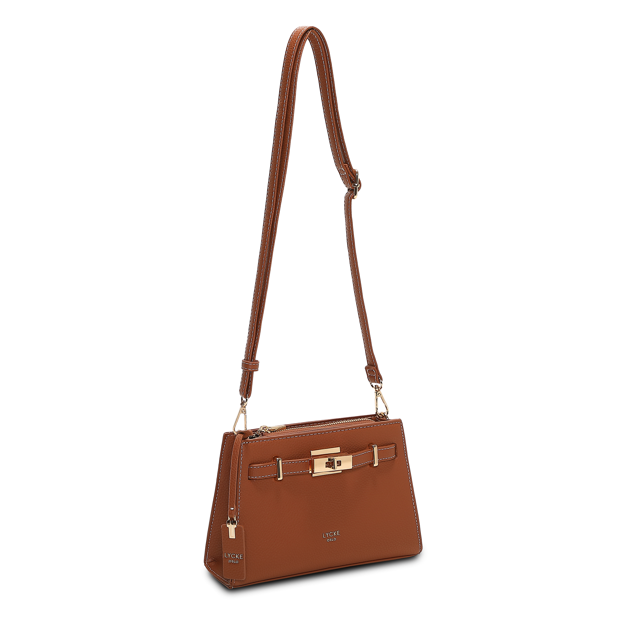 Skulderveske med lang reim | Cognac | 8061110 Askim