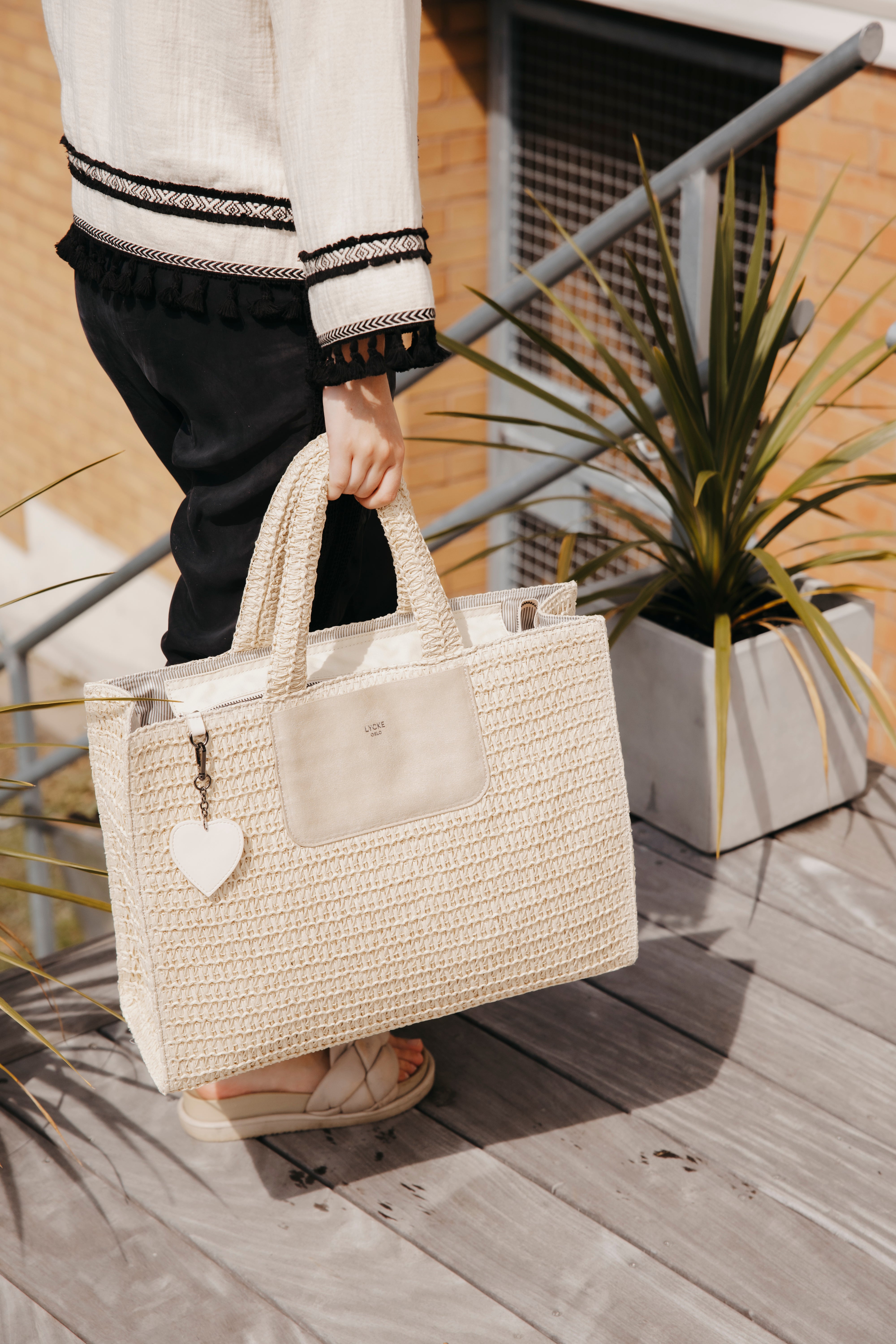 Hamar Stråveske Tote Bag – Beige