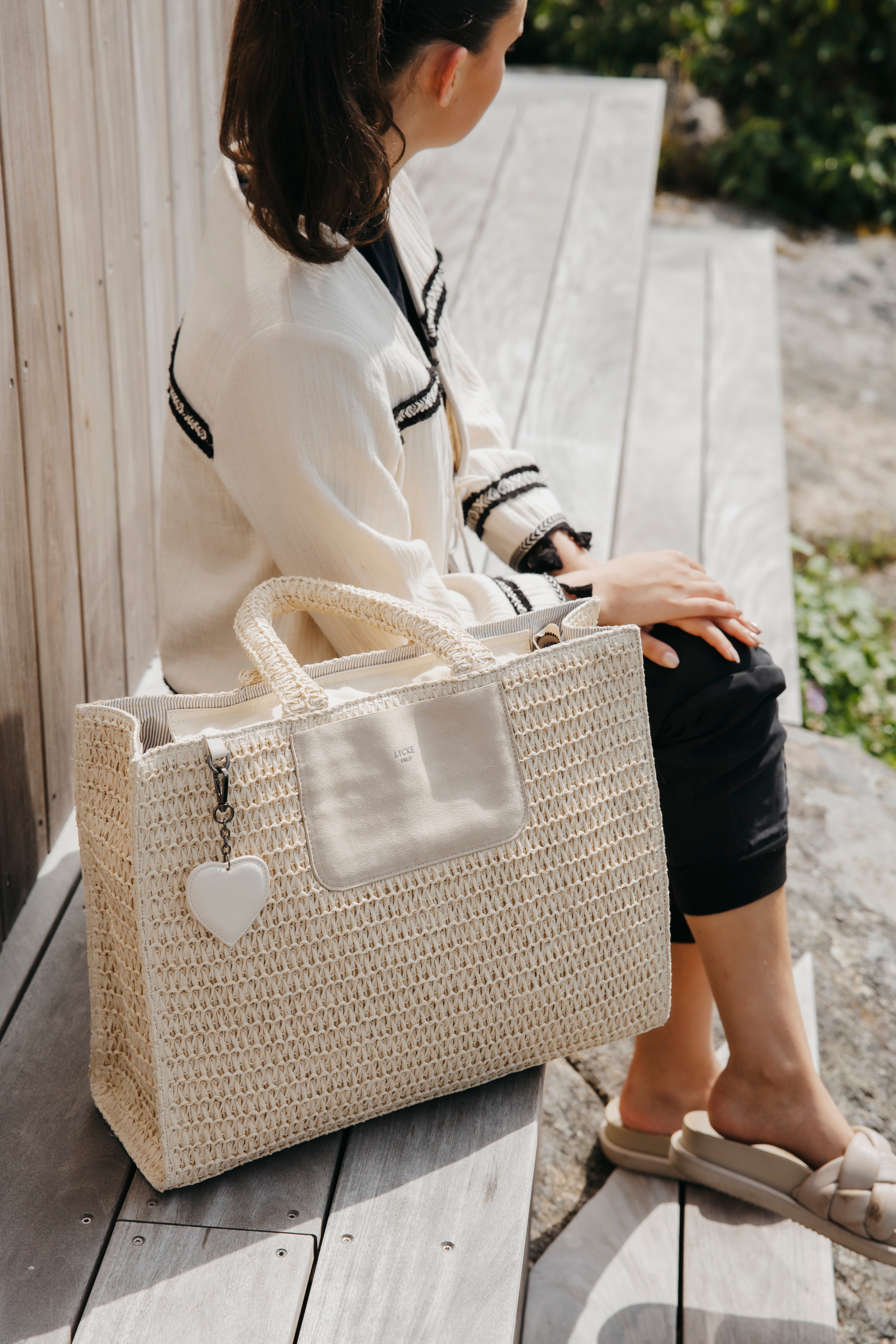 Hamar Stråveske Tote Bag – Beige