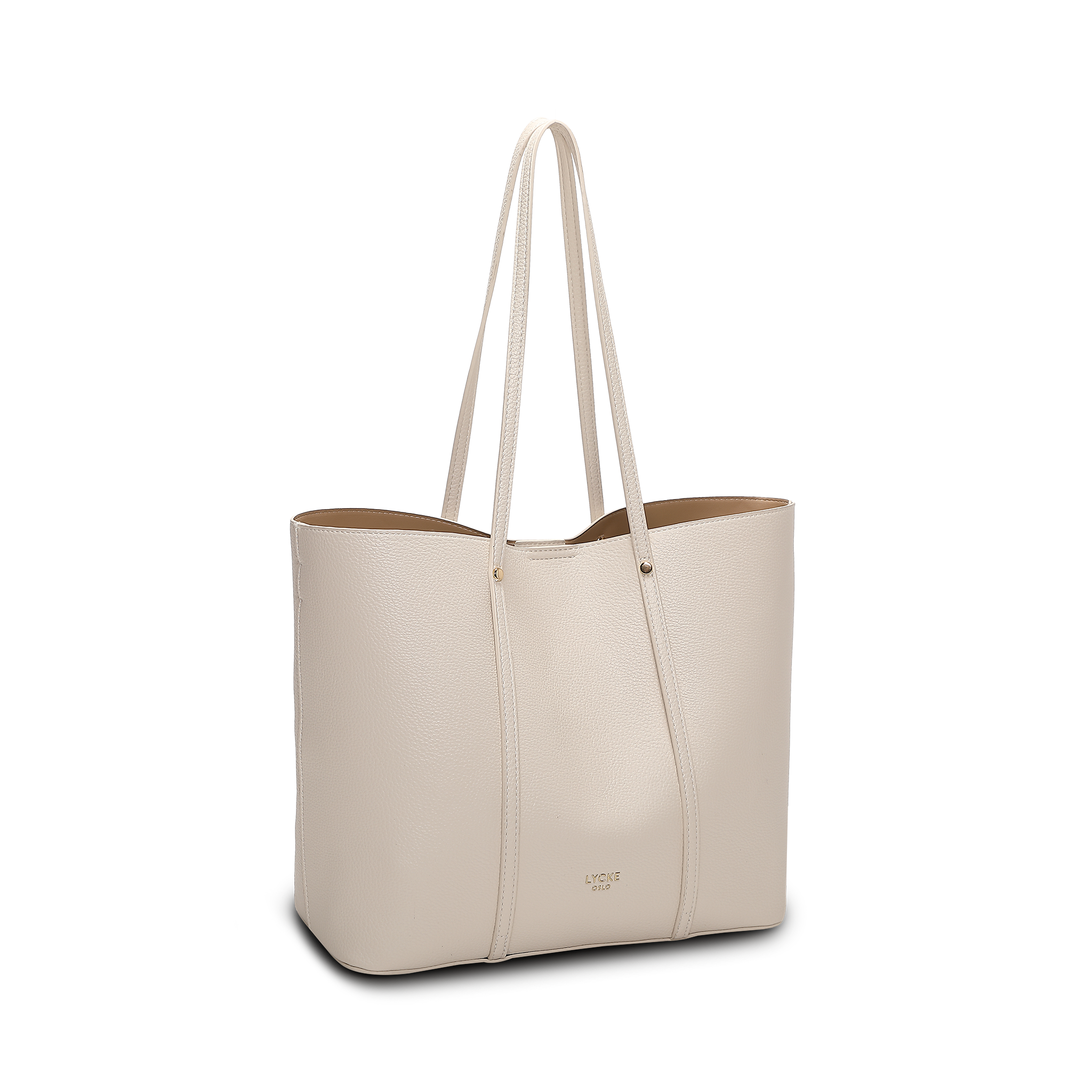 Vera Tote Bag – Beige, Romslig, 2-i-1