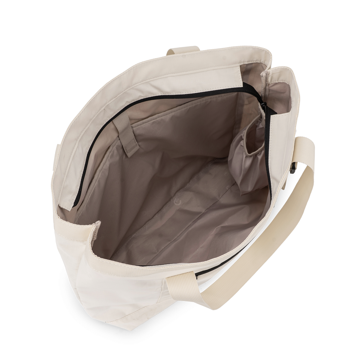 Tote bag – romslig reiseveske med laptoprom, Beige