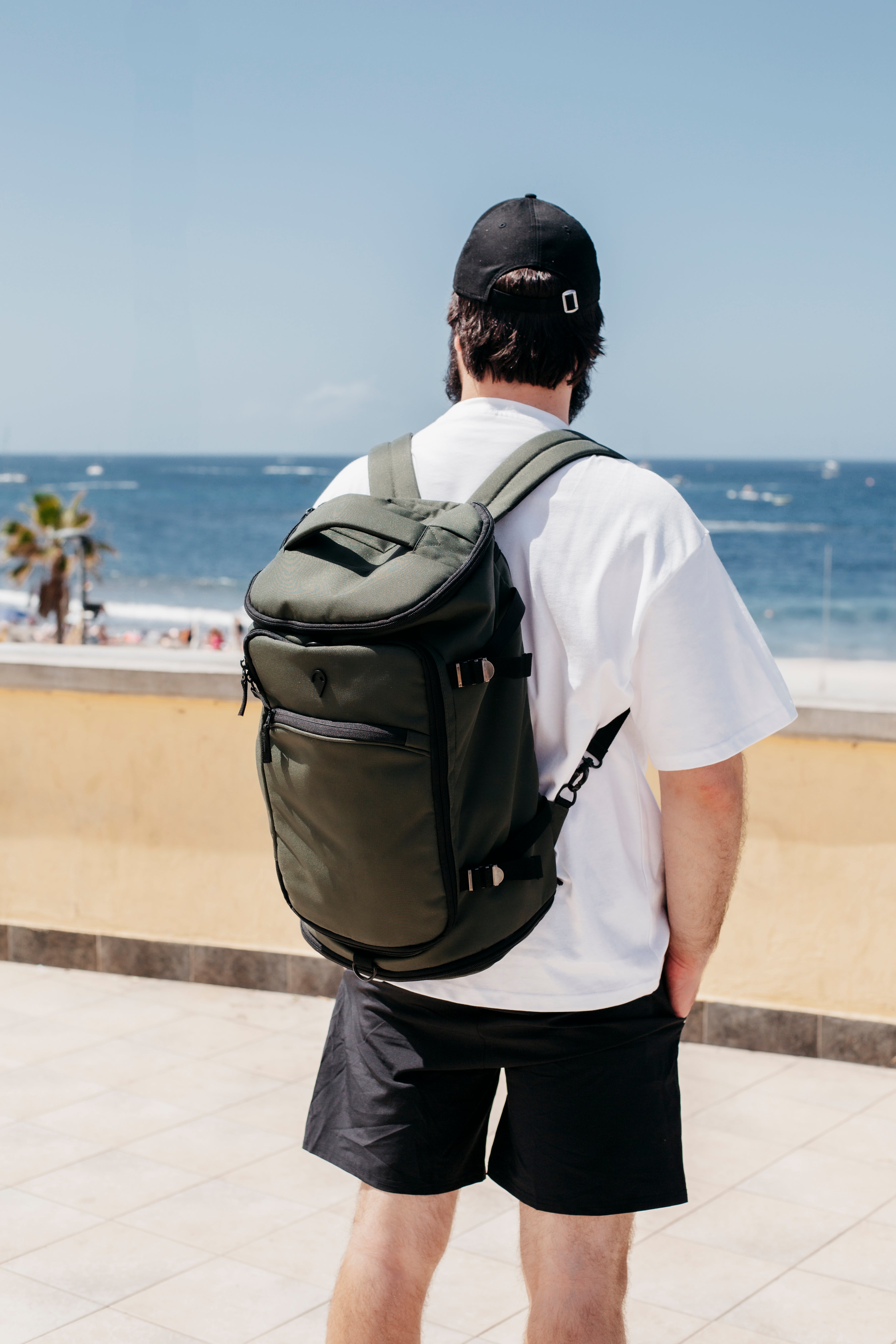 Kombinert Sekk og Bag | Grønn | Perfekt til trening | Barrel Bag