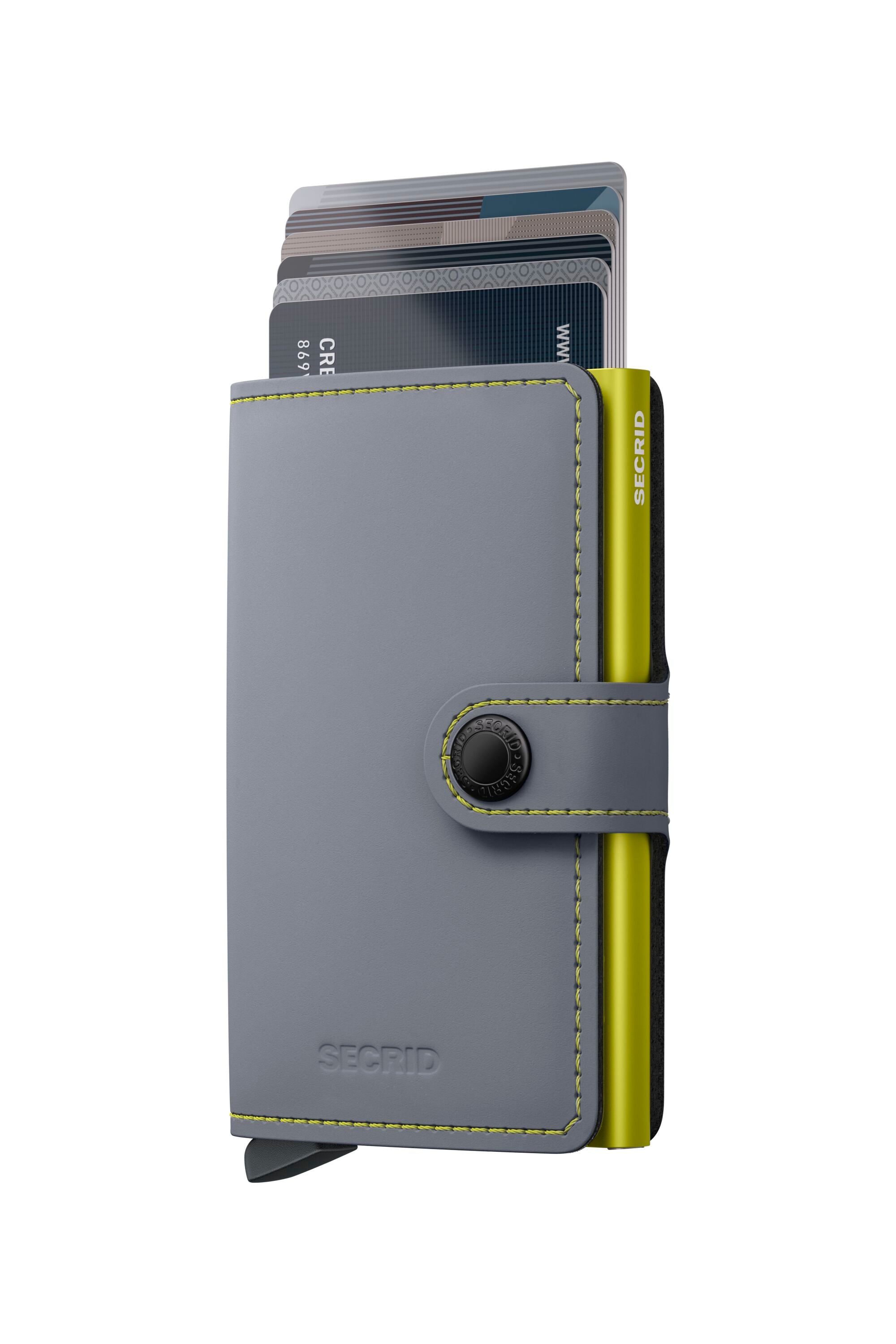 Kortholder | Lommebok | Grå/Lime | Pop-Up | Secrid Miniwallet