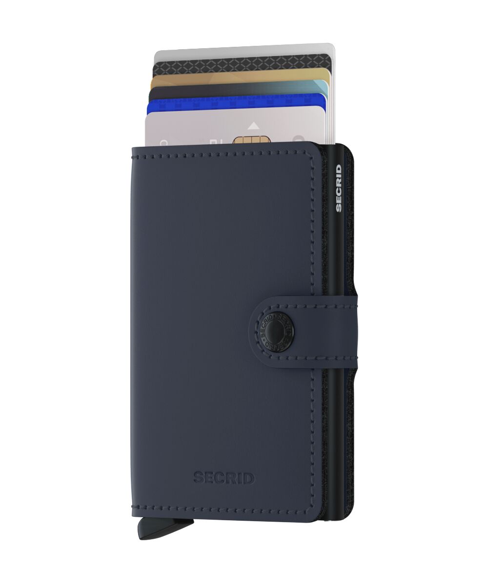 Kortholder | Lommebok | Matt Mørkeblå | Pop-Up | Secrid Miniwallet