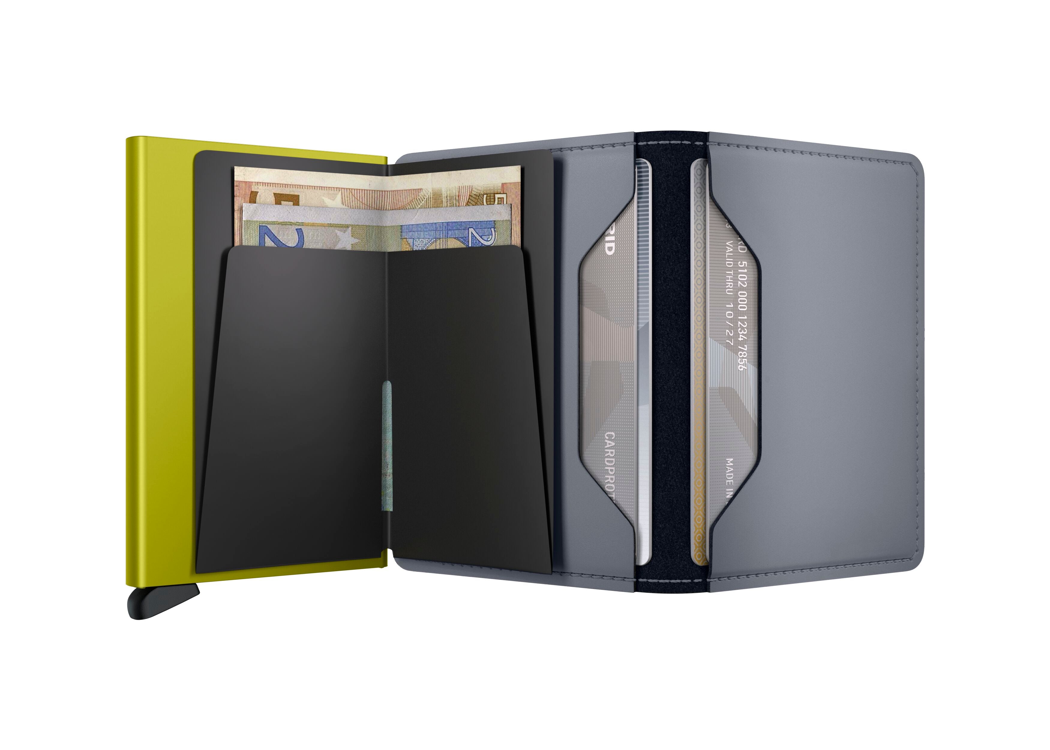 Kortholder | Lommebok | Grå/Lime | Pop-Up | Secrid Miniwallet