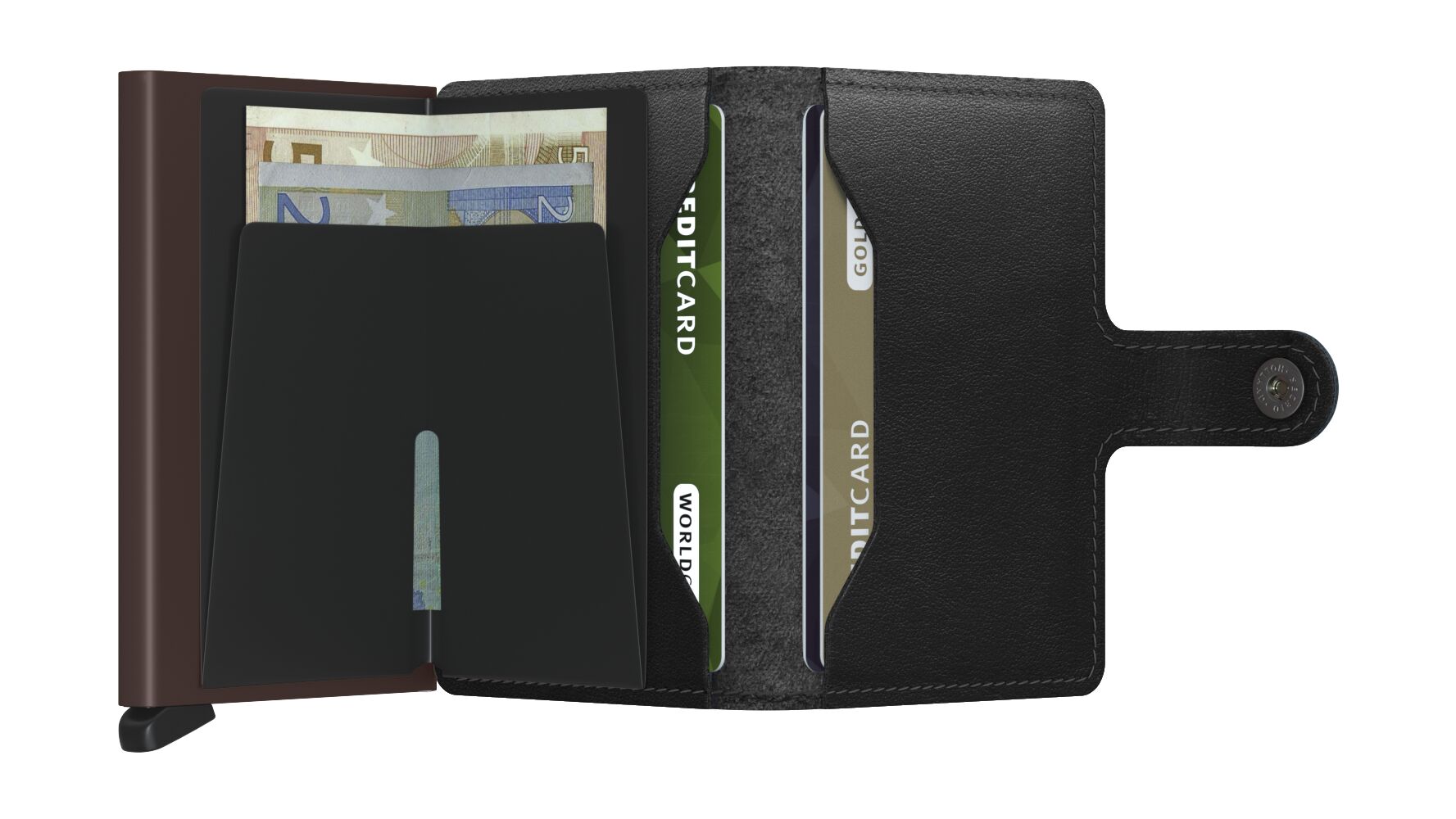 Kortholder | Lommebok | Sort/brun | Pop-Up | Secrid Miniwallet