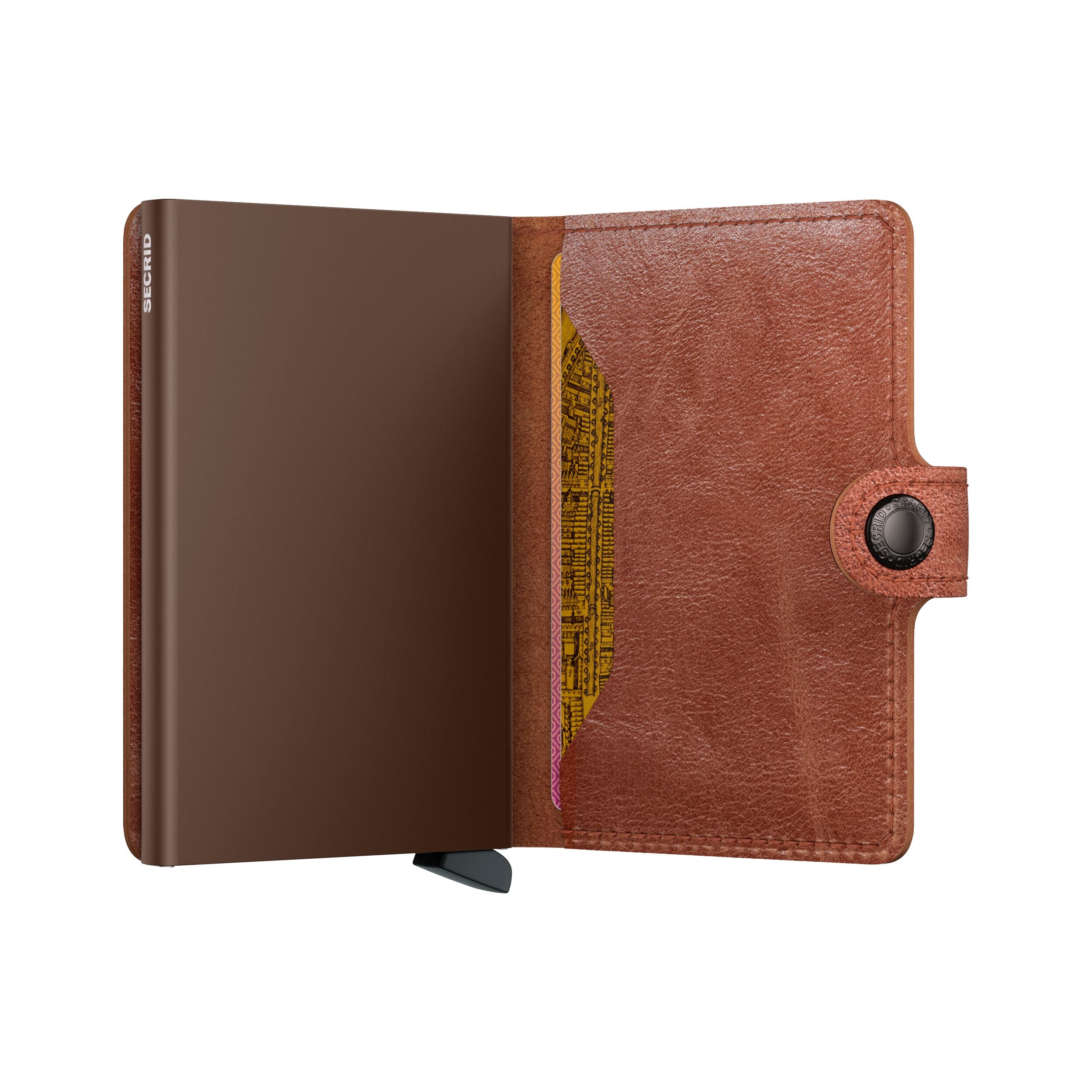 Miniwallet Kortholder – Cognac Brown, Pop-Up