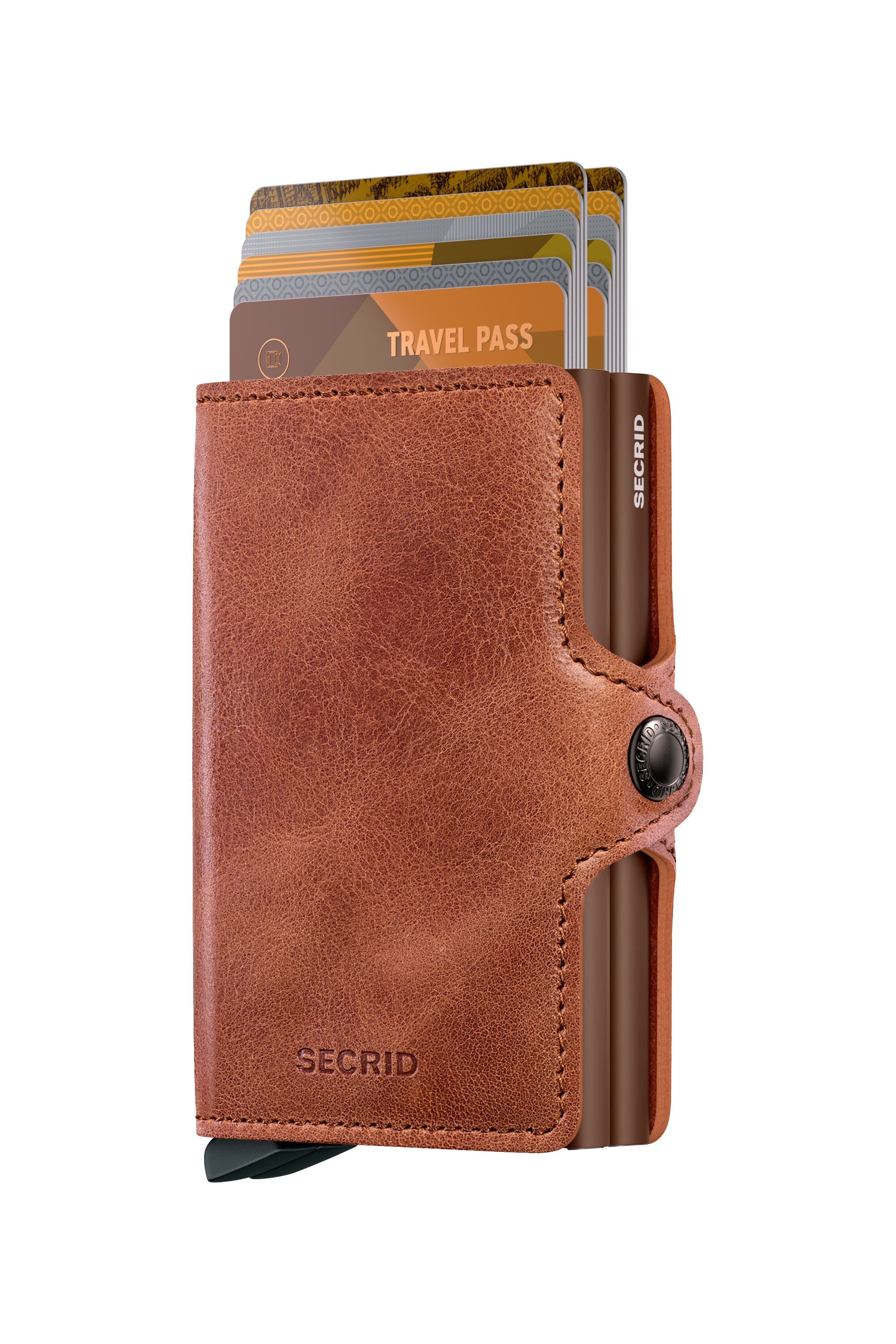 Kortholder Dobbel | Lommebok | Cognac-Brown | Pop-Up | Secrid Twinwallet
