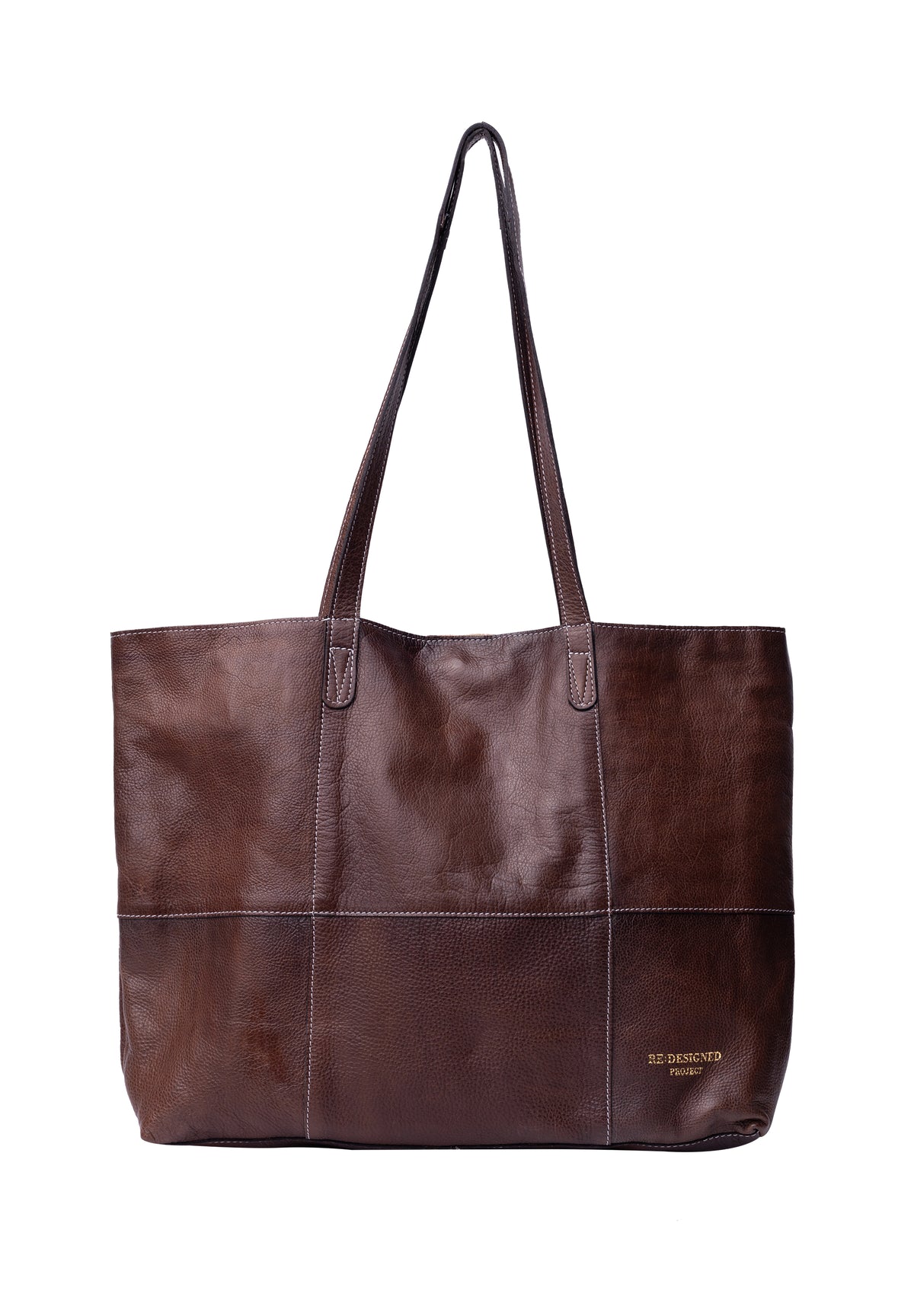 Project 19 shopperveske i skinn, Woodsmoke