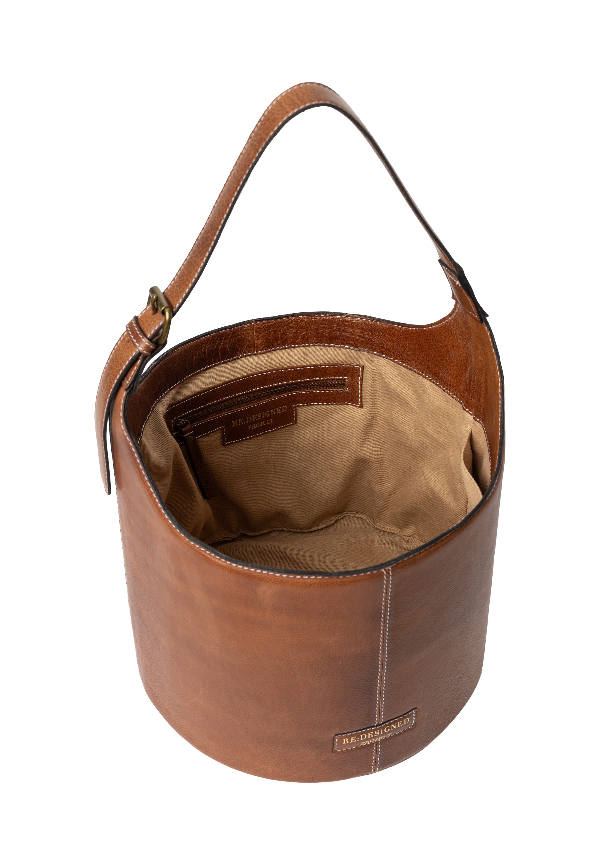 Strikkeveske | Skinn | Medium | Walnut | Project 26 Bucket