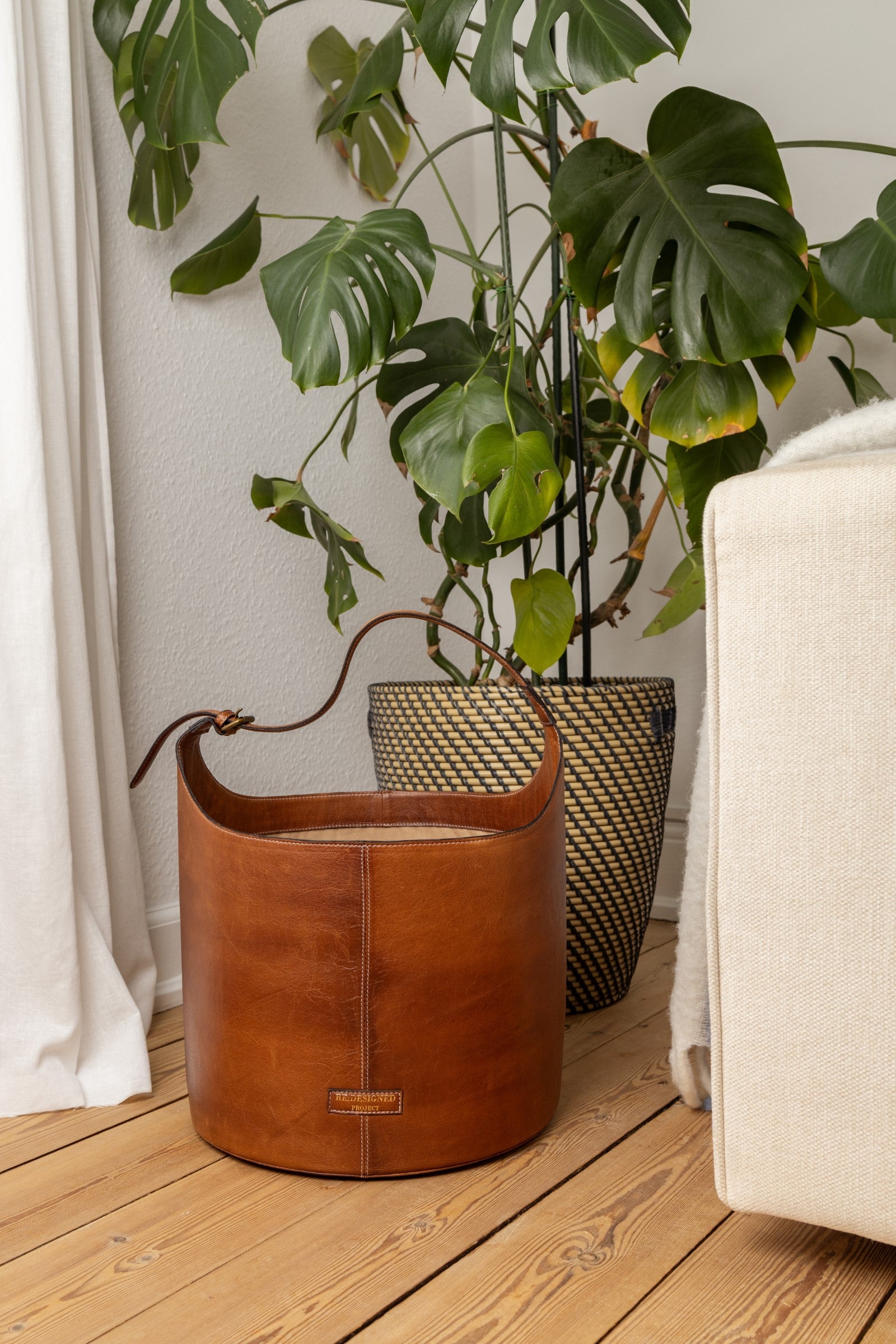 Strikkeveske | Skinn | Stor | Walnut | Project 27 Bucket