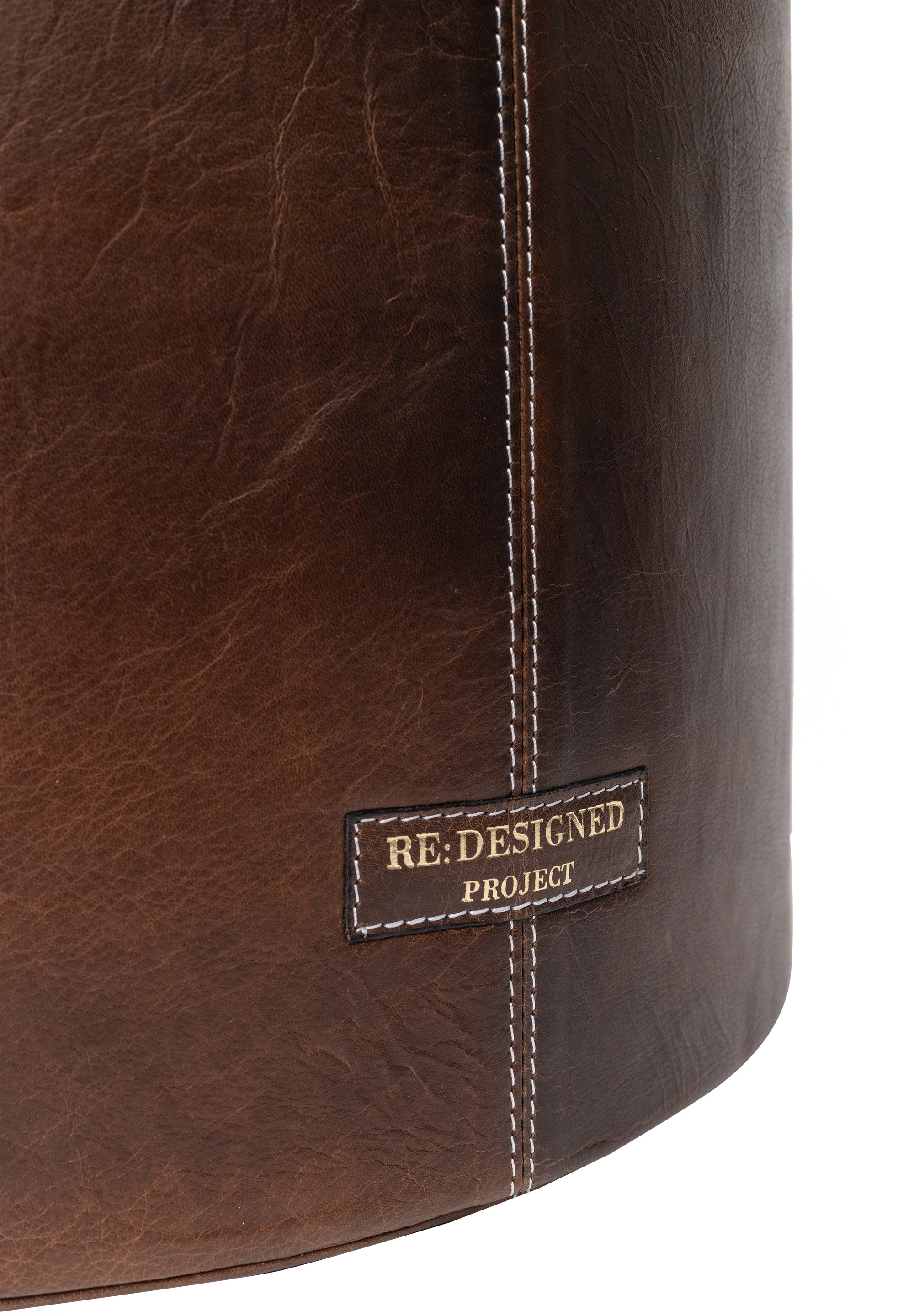 Project 27 Bucket Strikkeveske – Skinn, Stor, Woodsmoke