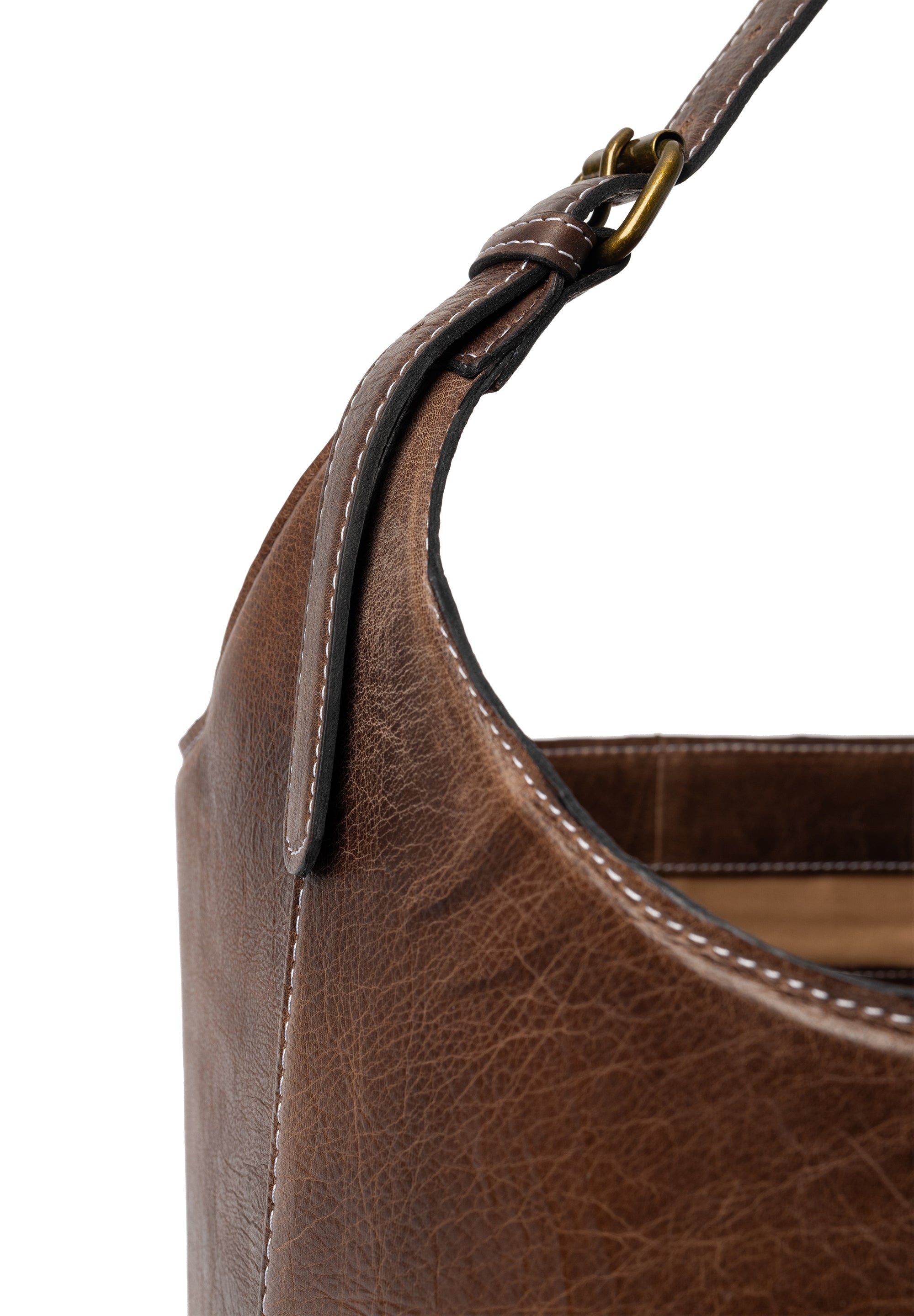 Project 27 Bucket Strikkeveske – Skinn, Stor, Woodsmoke