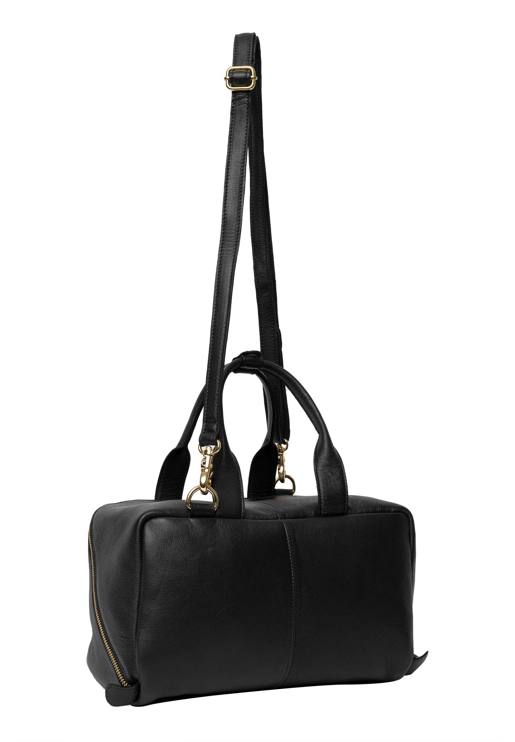 Strikkeoppbevaring | Strikkeveske | Skinn | Sort/Gold | Project 39