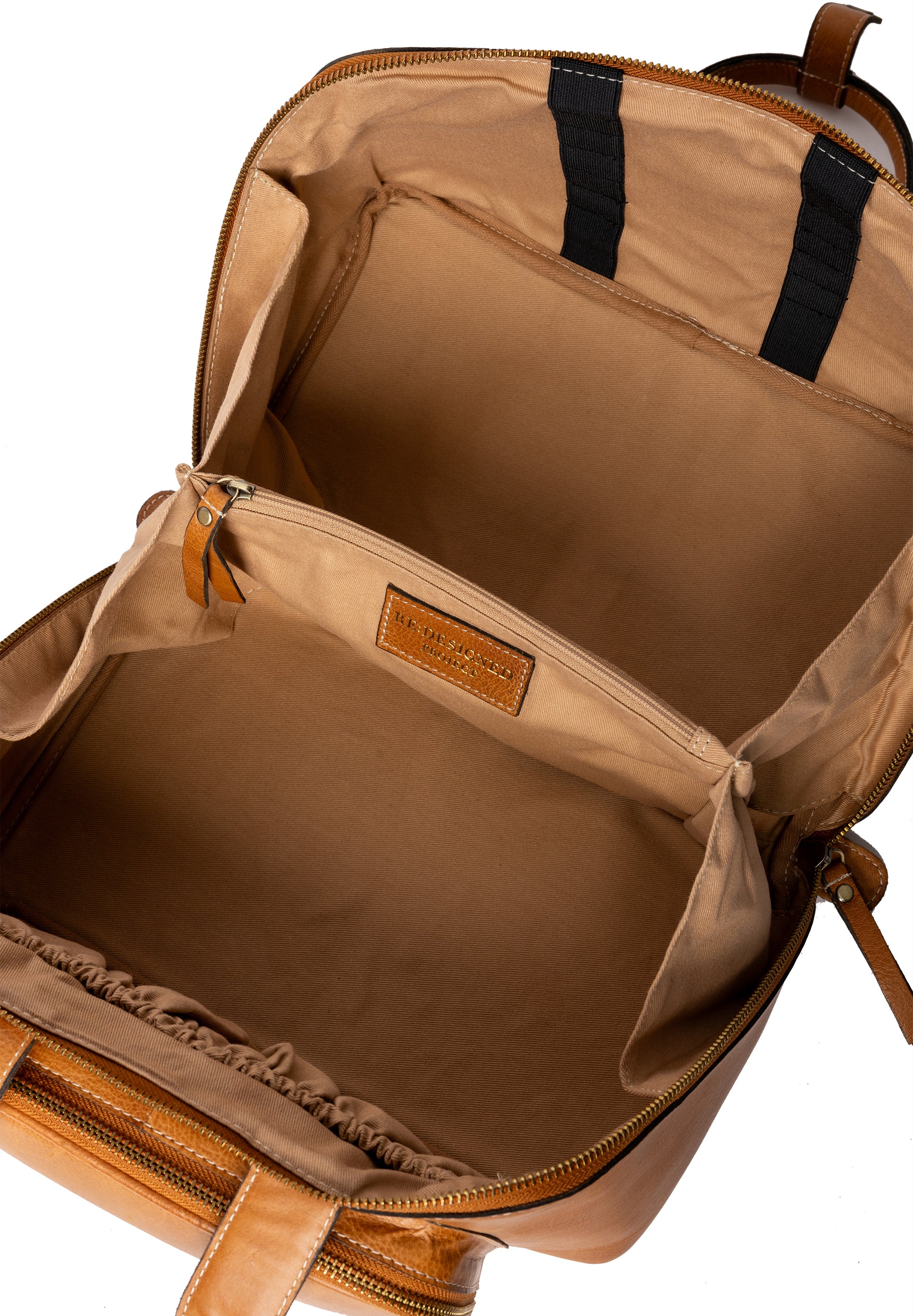 Strikkeoppbevaring | Strikkeveske | Skinn | Burned Tan/Gull | Project 39