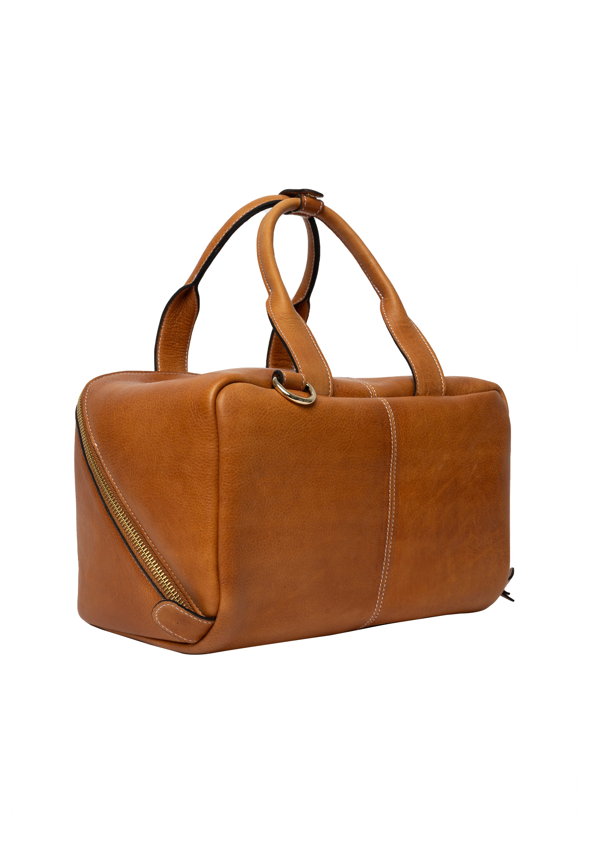 Strikkeoppbevaring | Strikkeveske | Skinn | Burned Tan/Gull | Project 39