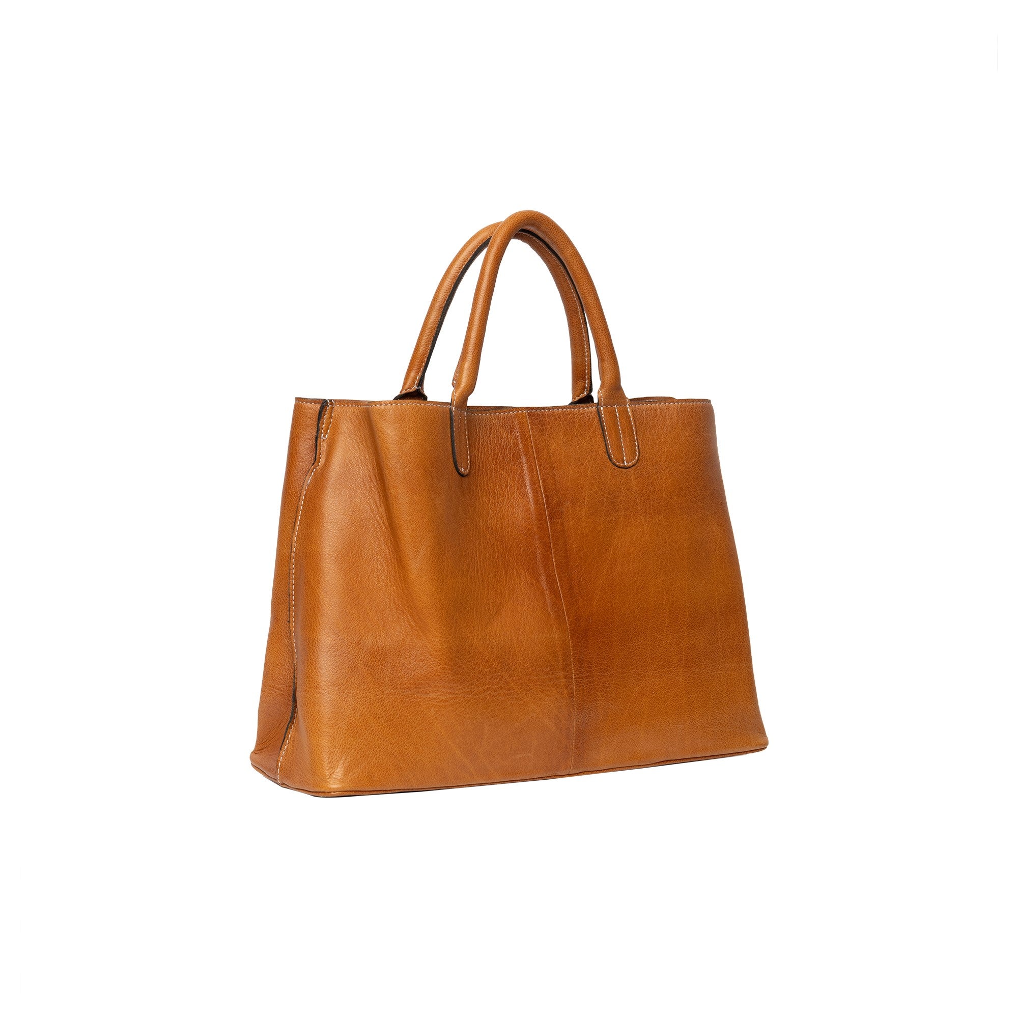 Fafali Bag, stor skinnveske fra Re:Designed By Dixie i fargen Burned Tan, vist skrått fra siden