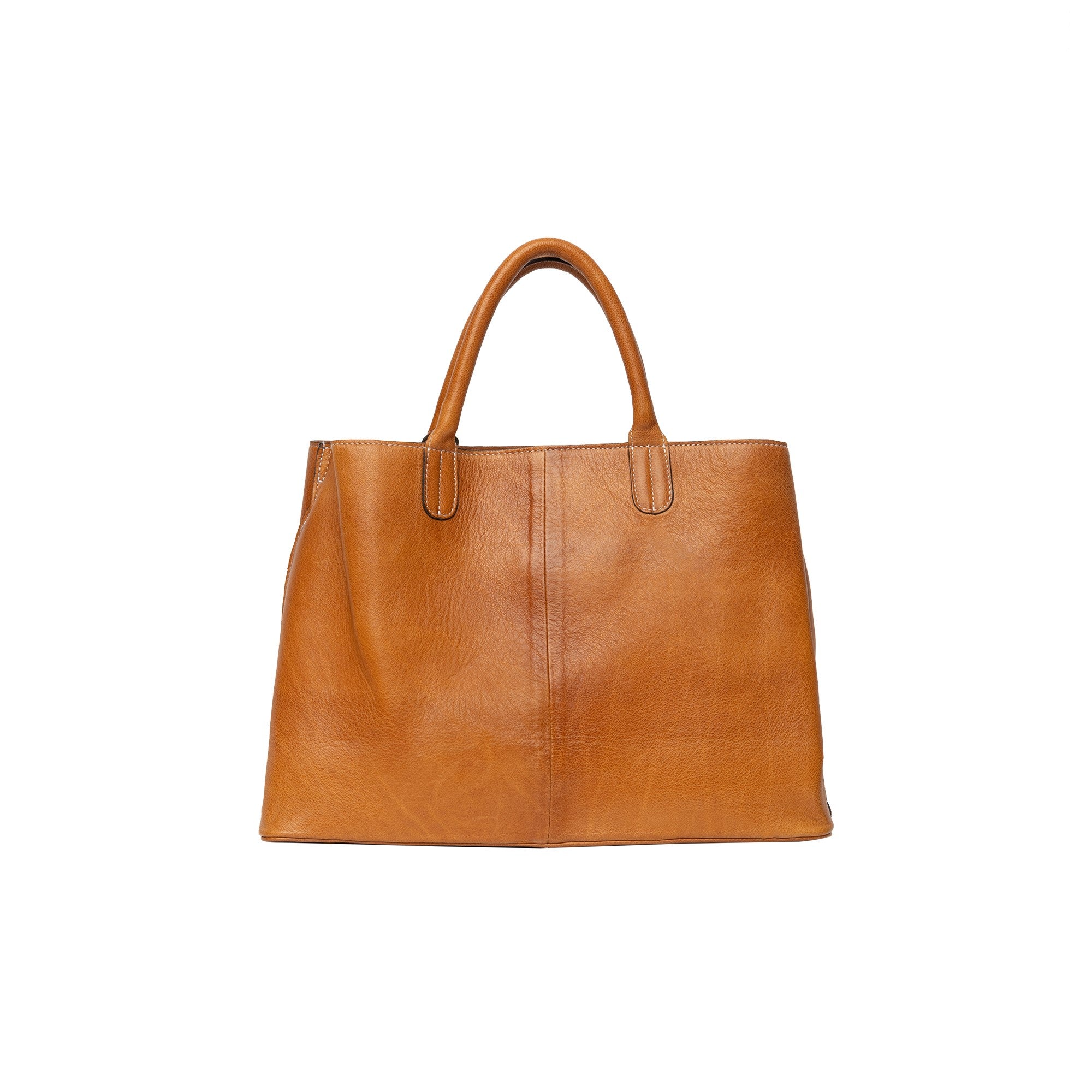 Fafali Bag, stor skinnveske fra Re:Designed By Dixie i fargen Burned Tan, vist fra fronten