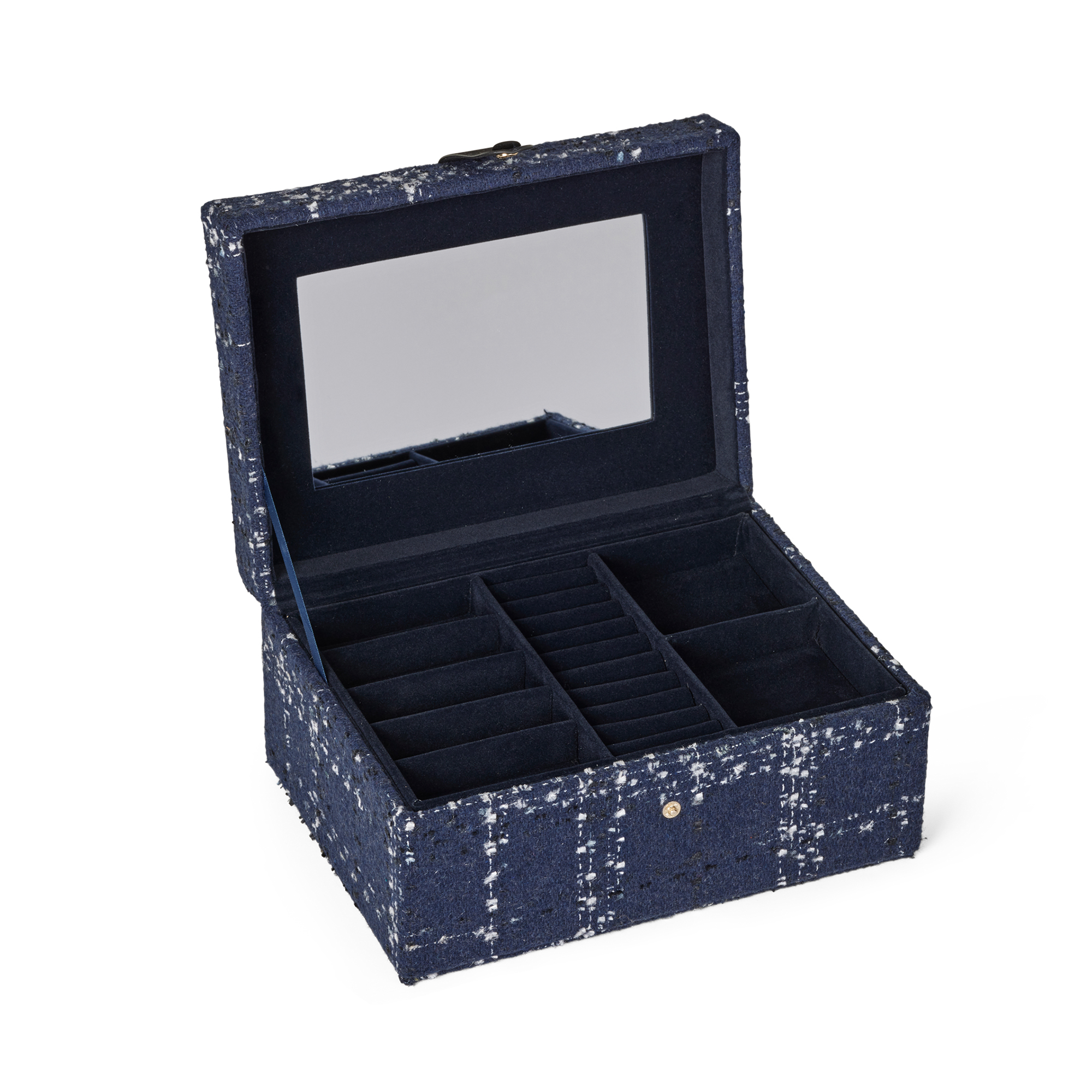 Smykkeskrin | Stort | Blå | Plaid Jewelry Box Big