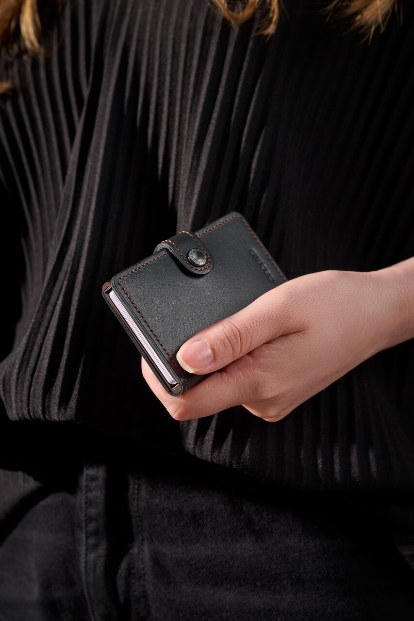 Kortholder | Lommebok | Sort/brun | Pop-Up | Secrid Miniwallet
