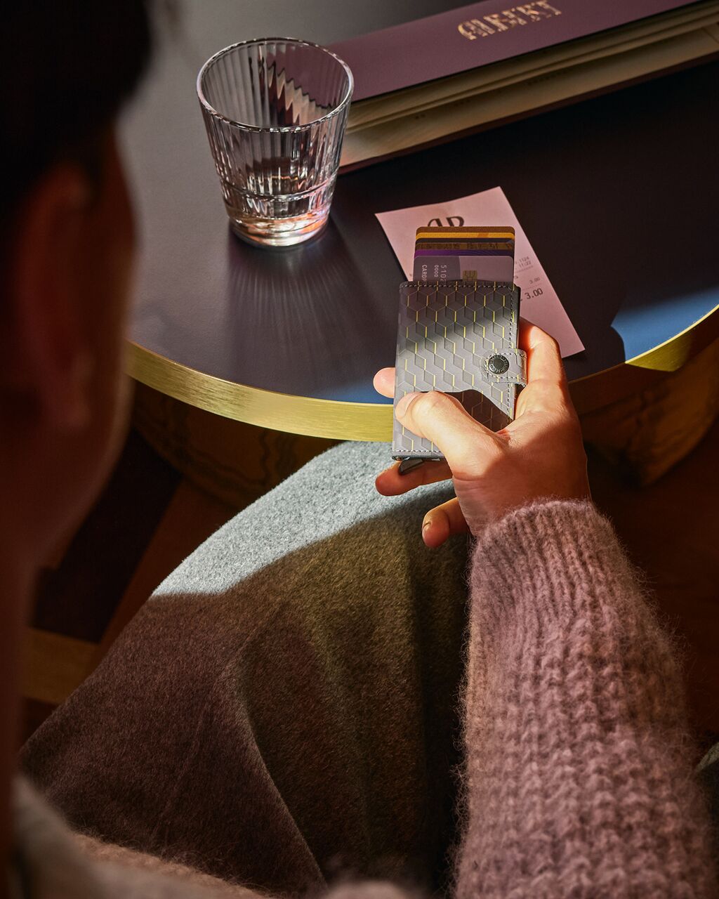 Kortholder | Lommebok | Grå/Gul | Pop-Up | Secrid Miniwallet