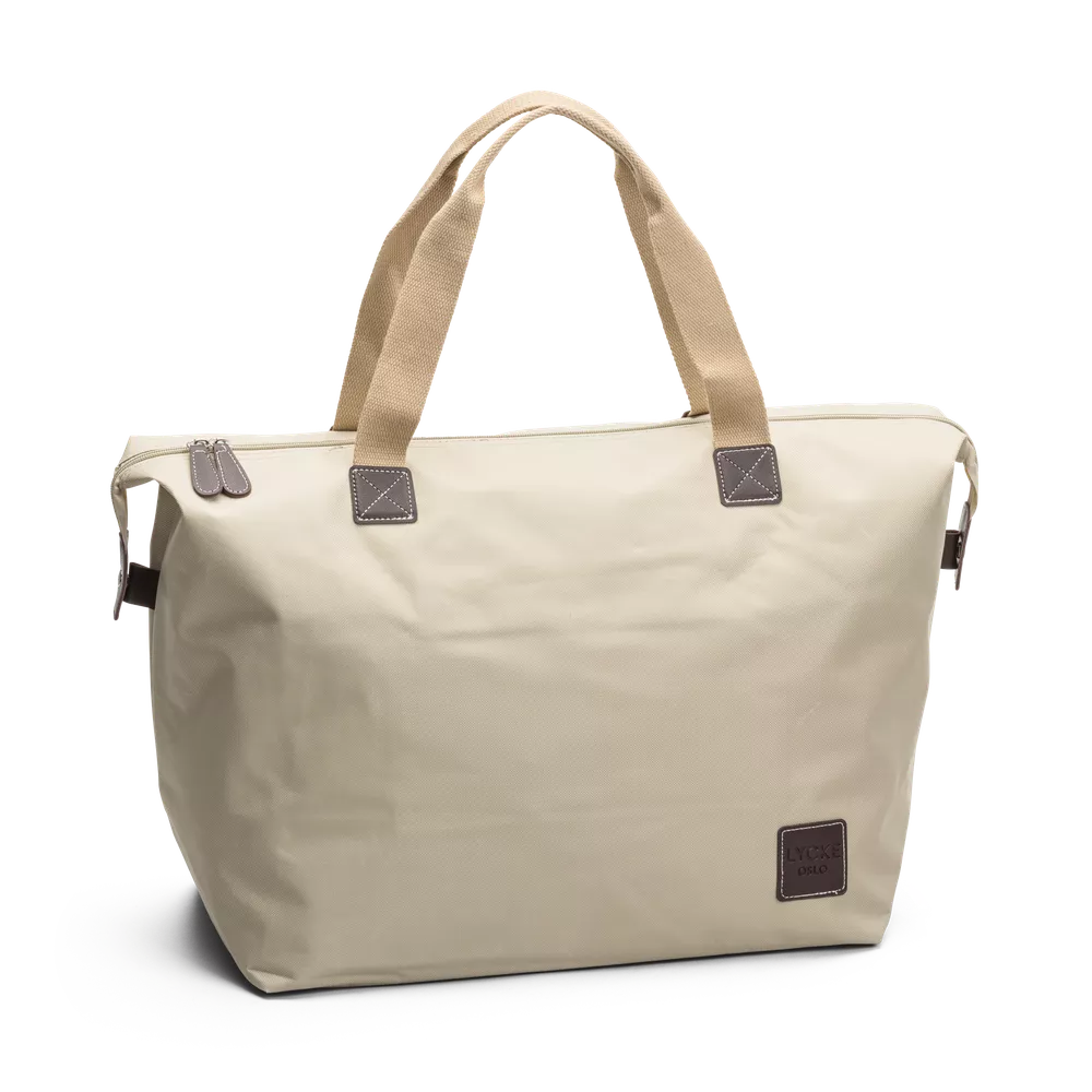 Tina Weekendbag – Stor, Beige, Romslig hovedrom, To bærehåndtak