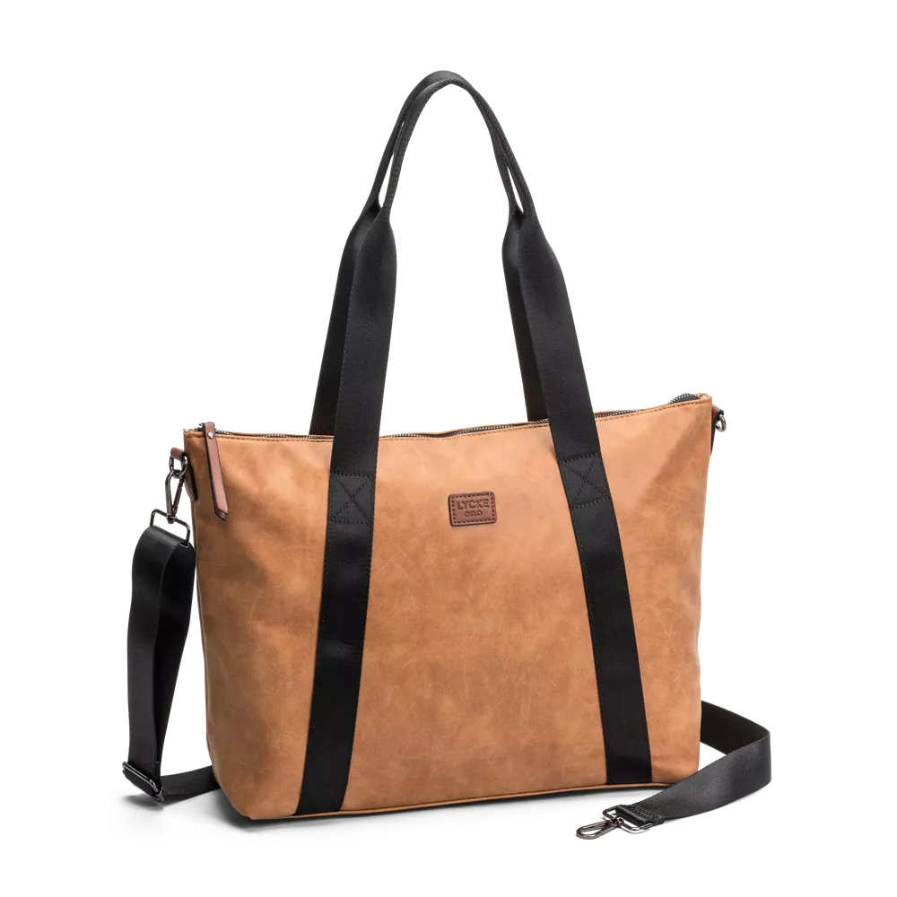 Tote bag |  Stor | Camel | Romslig Hovedrom | Kris