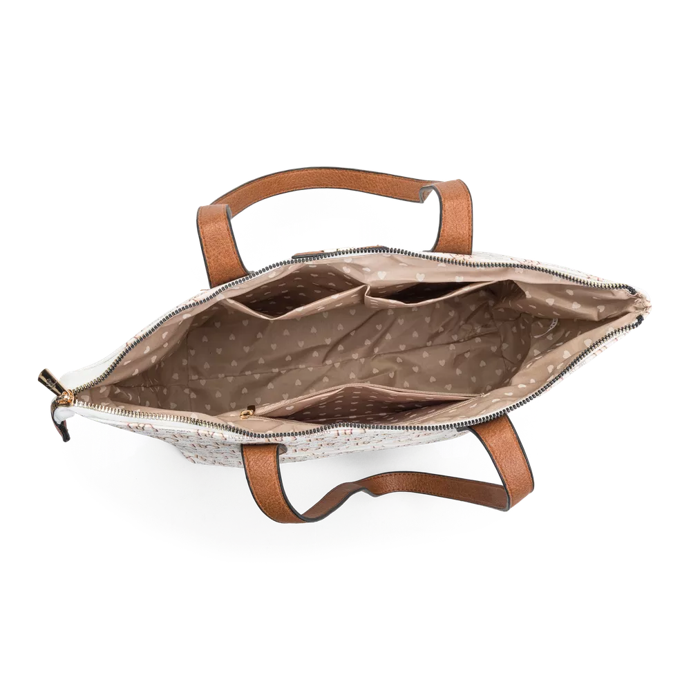 Shopper Veske | To skulderstroppe | Romslig hovedrom | Stor | Beige | Saga