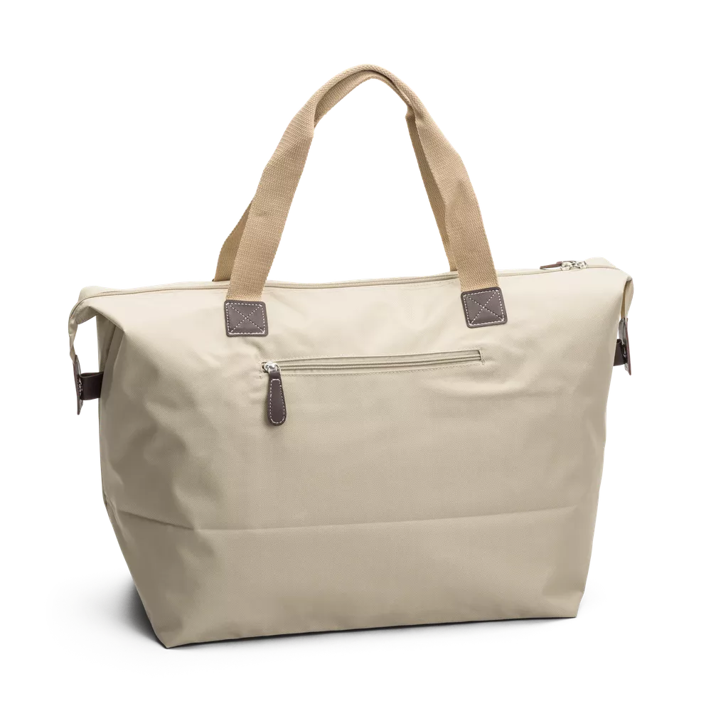 Tina Weekendbag – Stor, Beige, Romslig hovedrom, To bærehåndtak