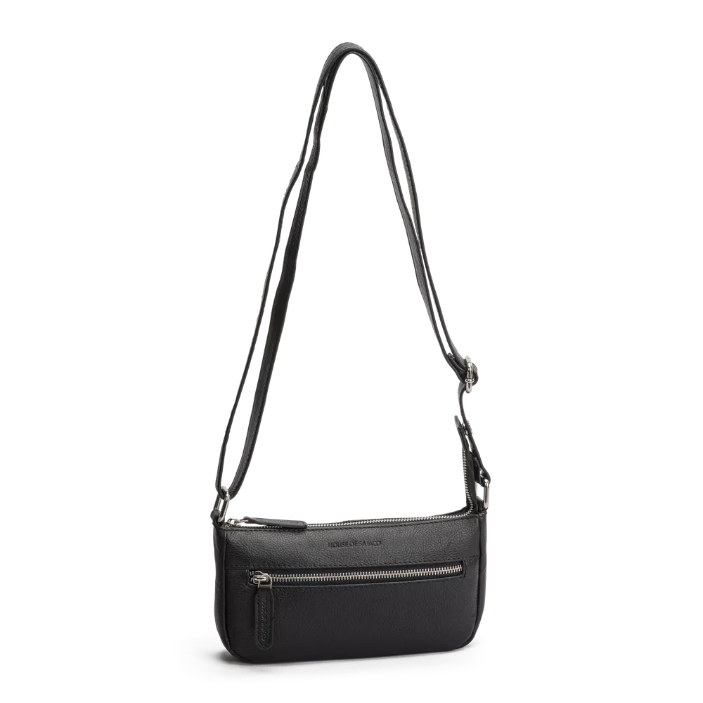 House Miniveske i skinn Black