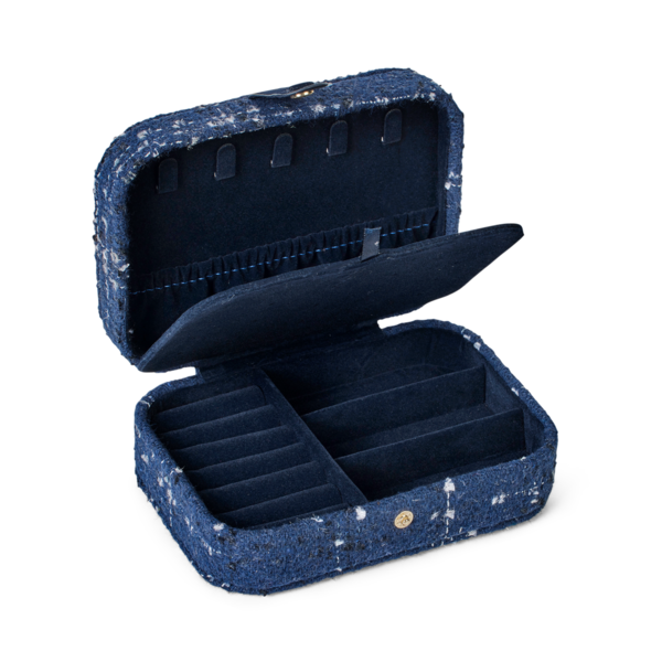 Smykkeskrin | Liten | Blå | Plaid Jewelry Box