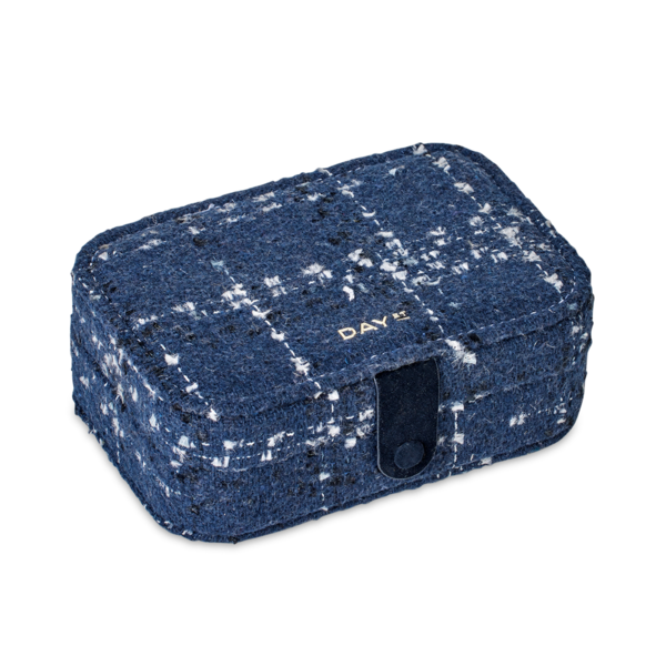 Smykkeskrin | Liten | Blå | Plaid Jewelry Box
