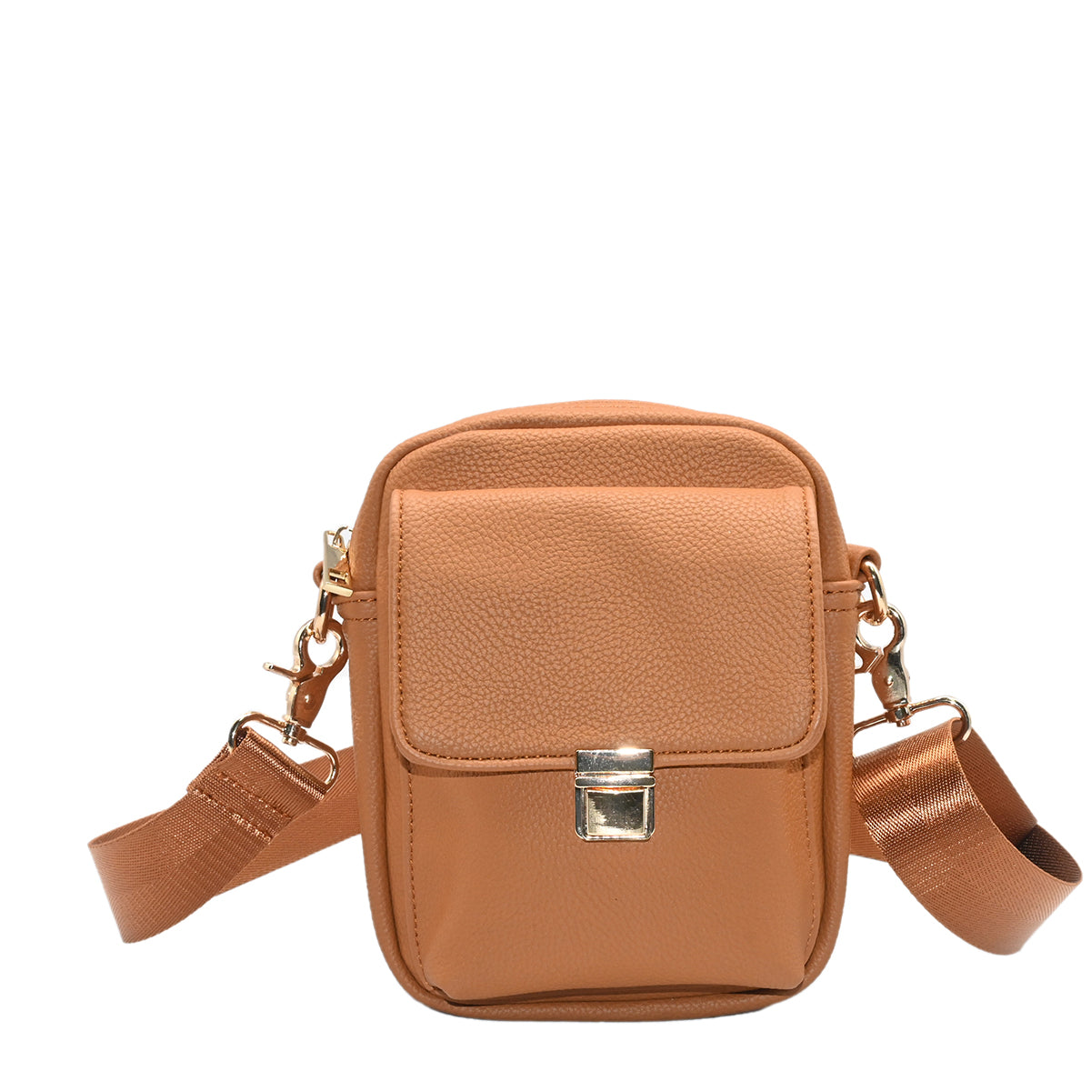 Crossbody Skulderveske | Liten | Vegansk | Vannavstøtende | Cognac | Ida Citybag