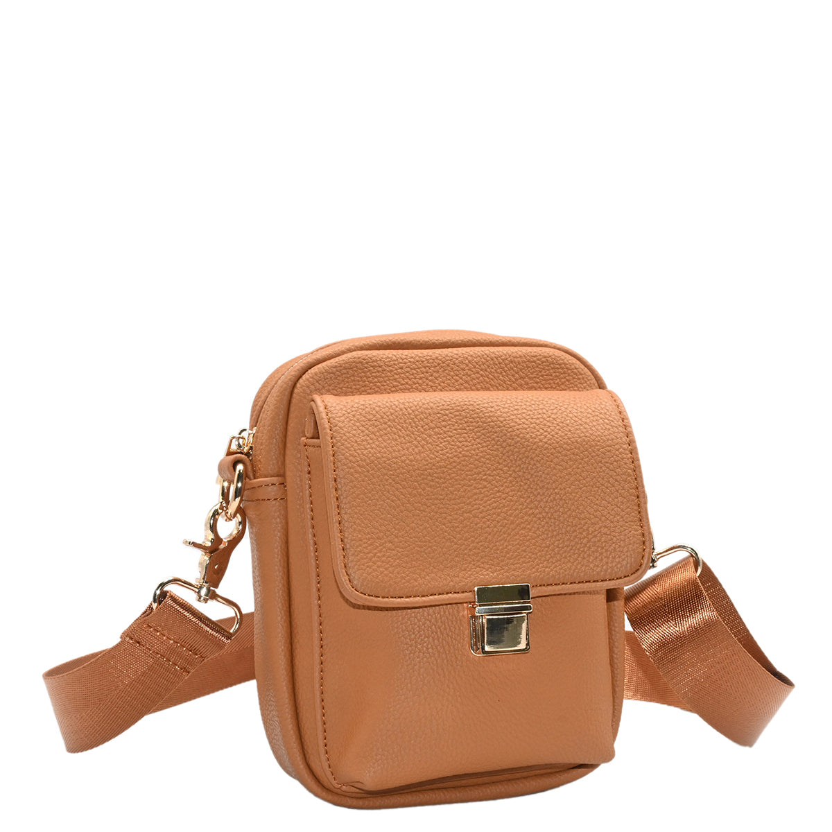 Crossbody Skulderveske | Liten | Vegansk | Vannavstøtende | Cognac | Ida Citybag