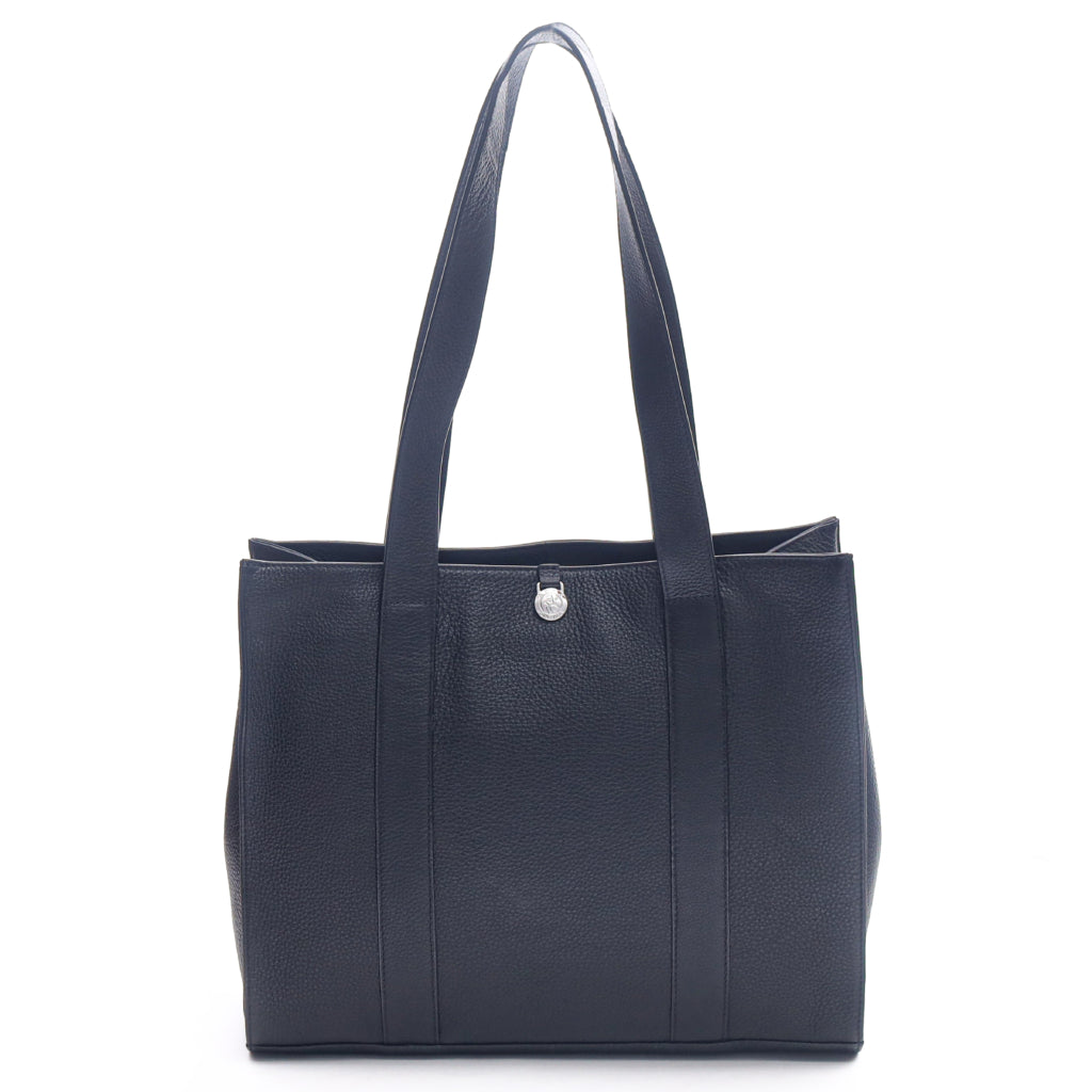 Håndveske | Skinn | klassisk | Stor | Romslig hovedrom | Bred bunn | Sort | Cormorano Evie