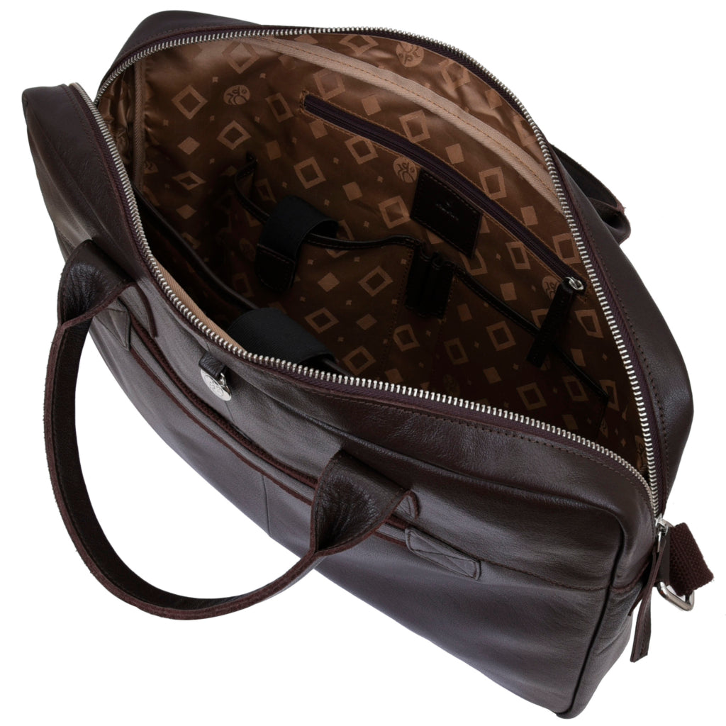 Prato briefcase Tobias Dark brown