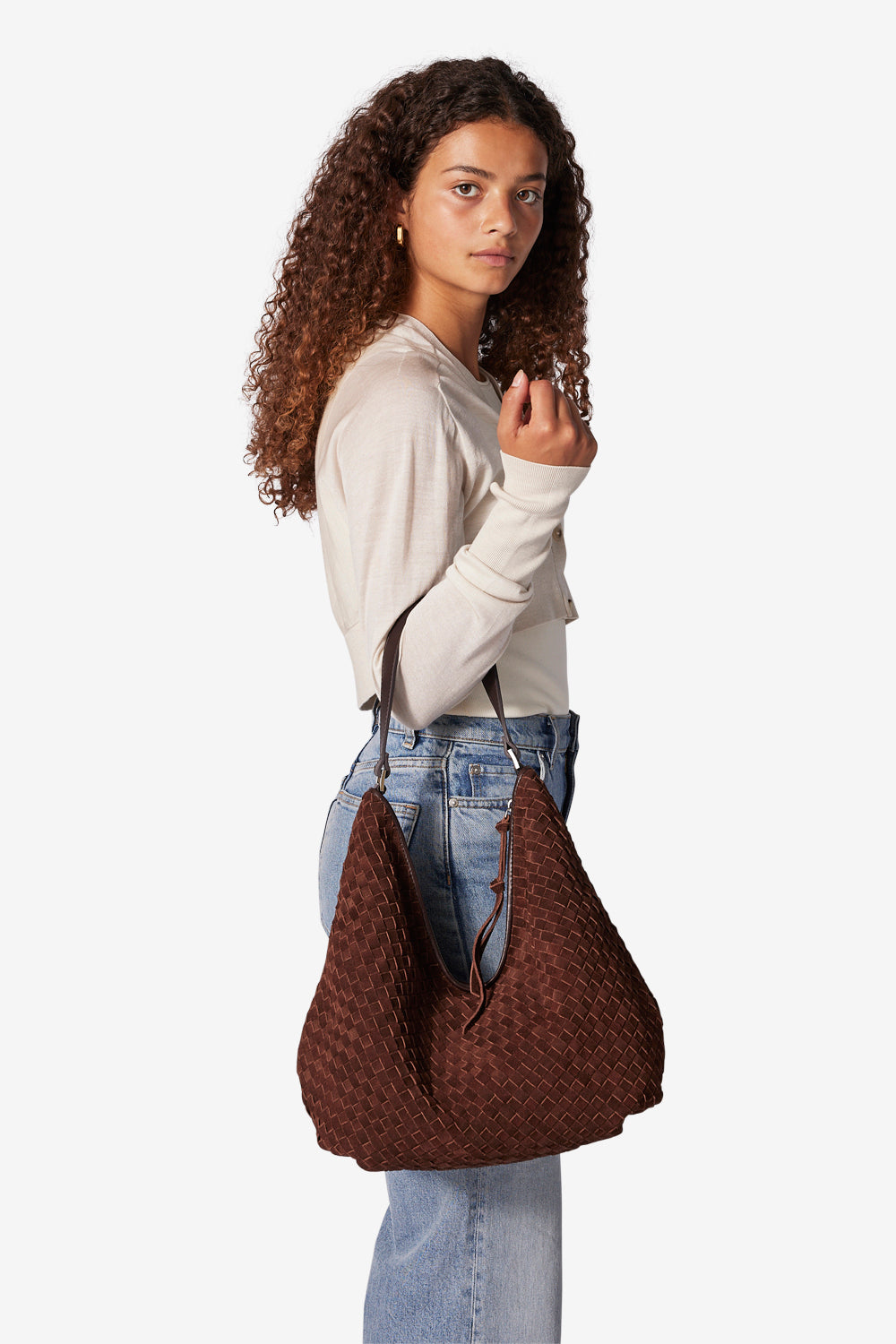 Skulderveske | Semsket skinn | Chocolate | 29400909 Rozzano Mindy