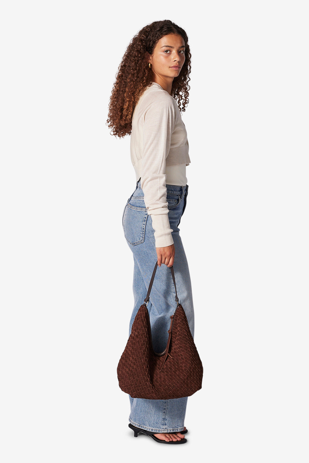 Skulderveske | Semsket skinn | Chocolate | 29400909 Rozzano Mindy