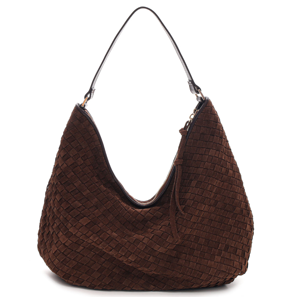 Skulderveske | Semsket skinn | Chocolate | 29400909 Rozzano Mindy