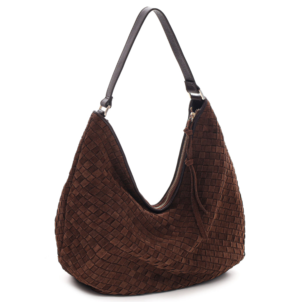 Skulderveske | Semsket skinn | Chocolate | 29400909 Rozzano Mindy