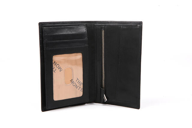 Lommebok | Skinn | Stor | 15 kort | Sort | RFID Blokk | The Monte Wallet