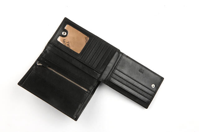 Lommebok | Skinn | Stor | 15 kort | Sort | RFID Blokk | The Monte Wallet