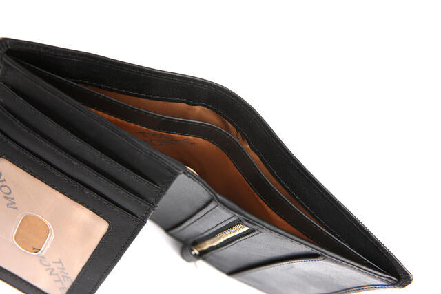 Lommebok | Skinn | Stor | 15 kort | Sort | RFID Blokk | The Monte Wallet
