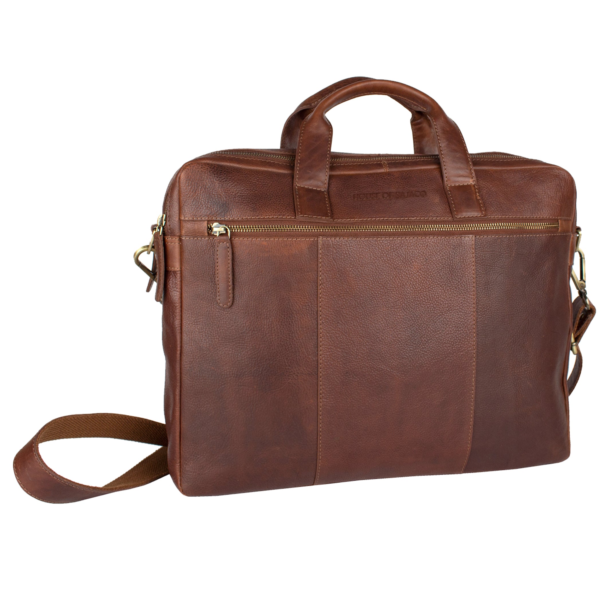 House Pc-veske i skinn Cognac