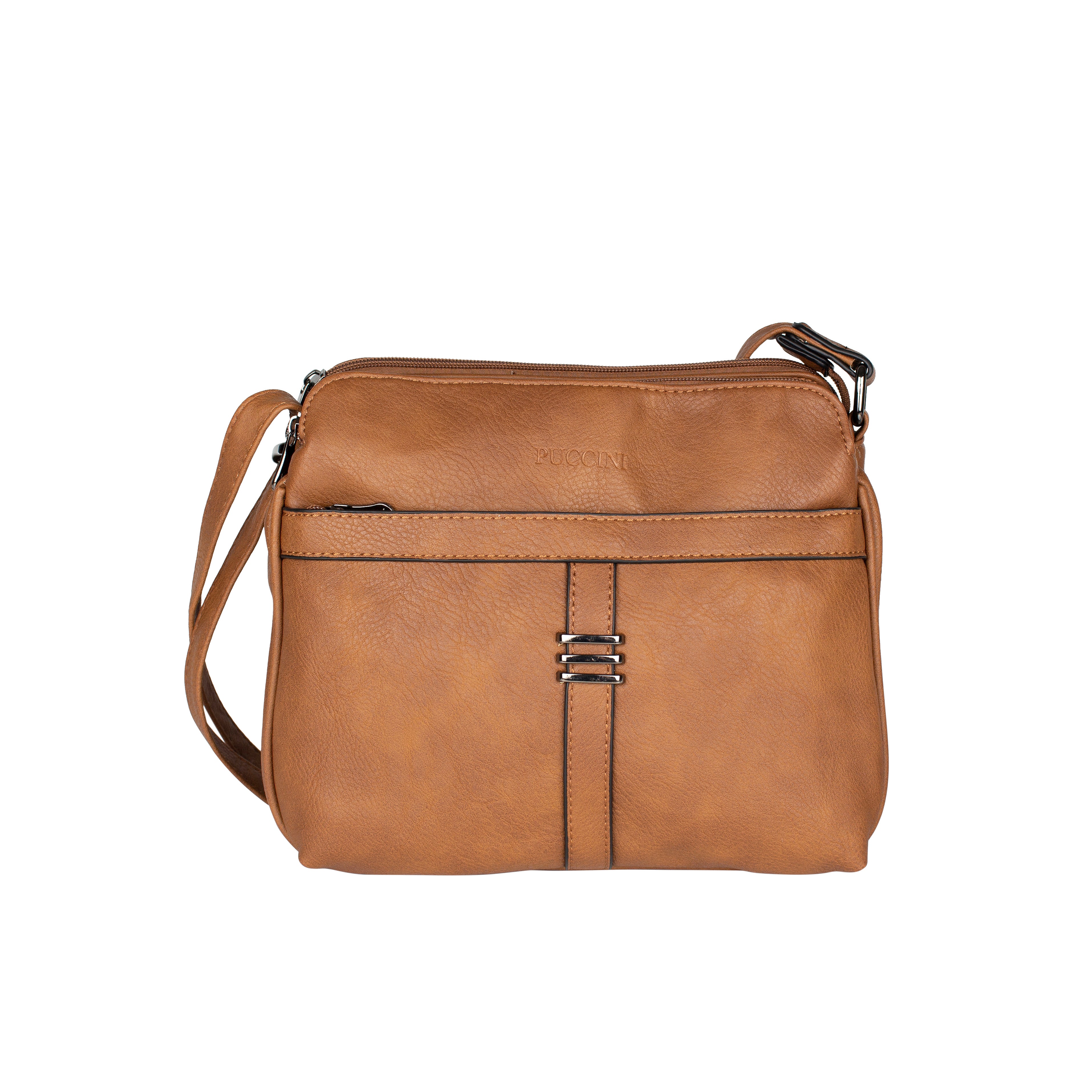 Crossover Veske | Justerbar skulderstropp | Flere rom | Cognac | Donna