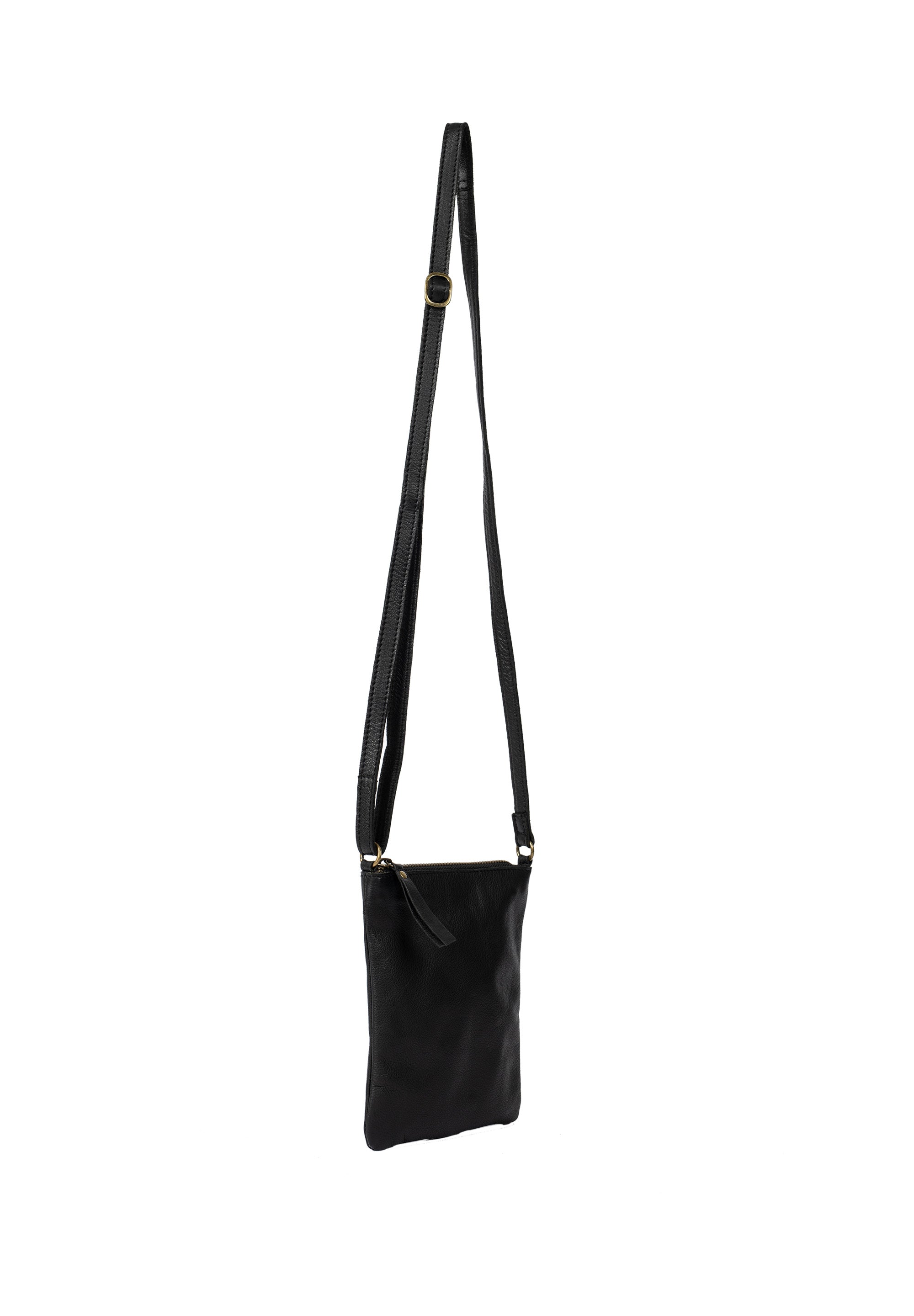Crossover Veske | Skinn | Liten | Regulerbar Skulderstropp | Sort | Jane Urban