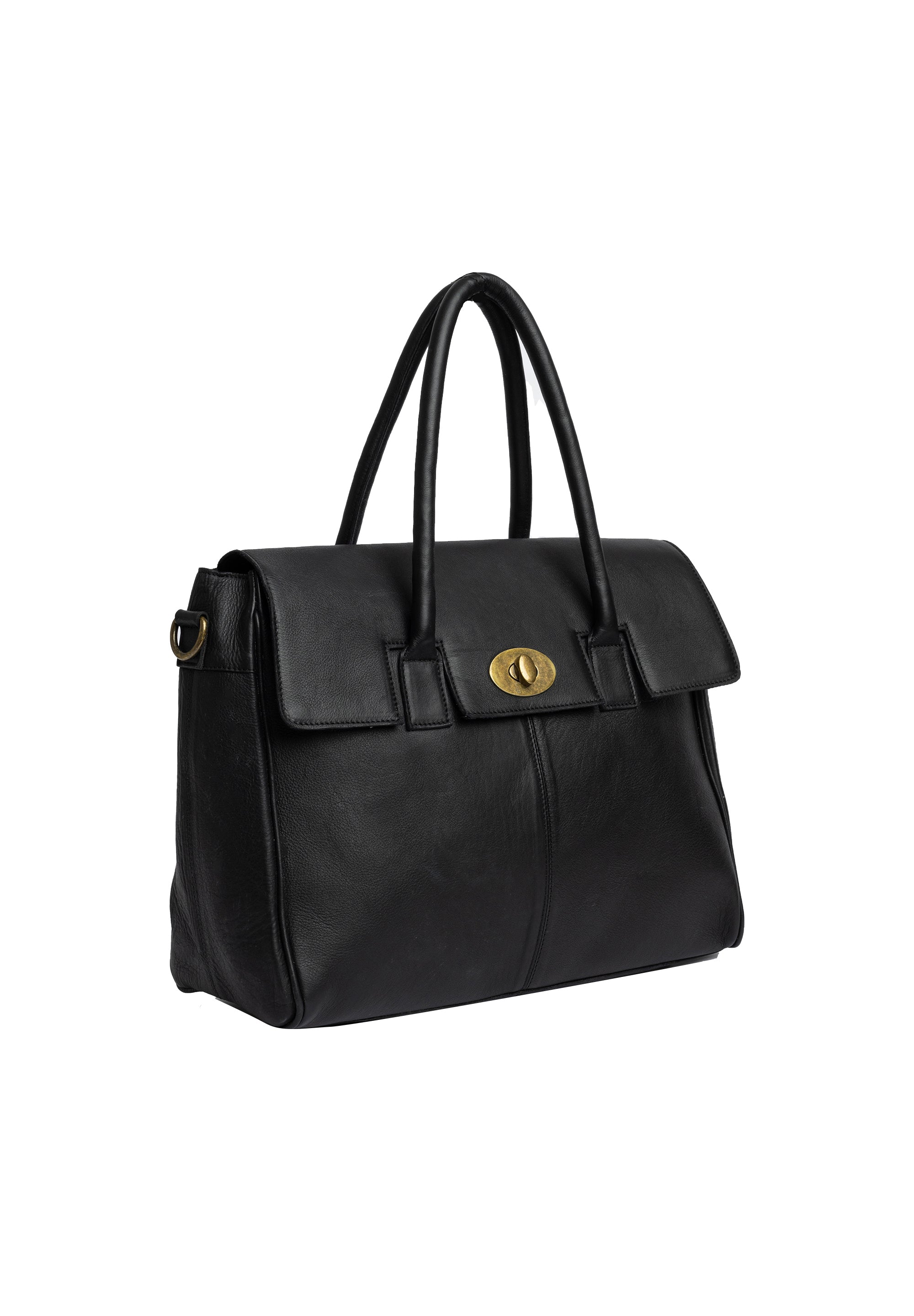 Pc veske Dame | Stor skinnveske | Sort | Avtagbar Langreim | Cate Big