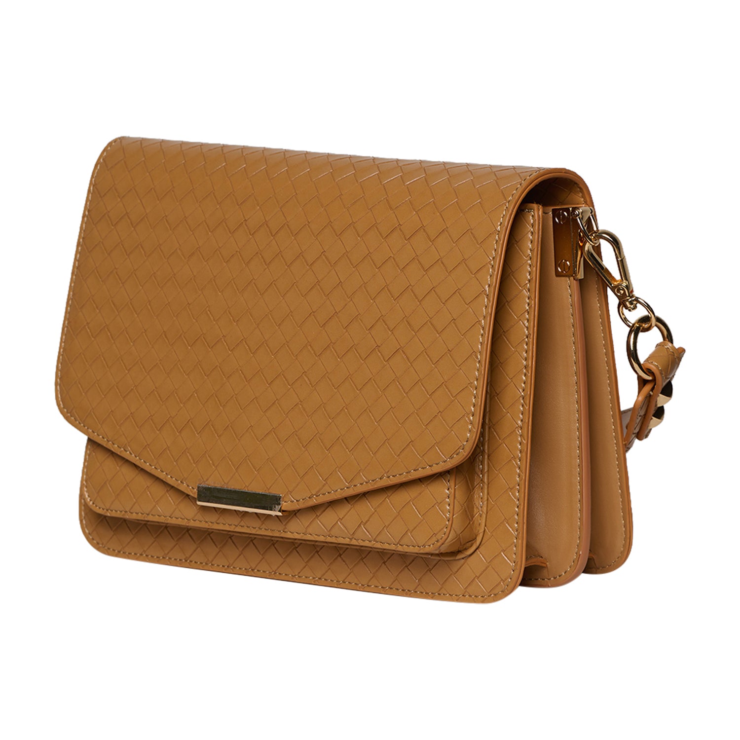 Crossover veske | To reime | Justerbar skulderstropp | Brun | Medium | Blanca braided