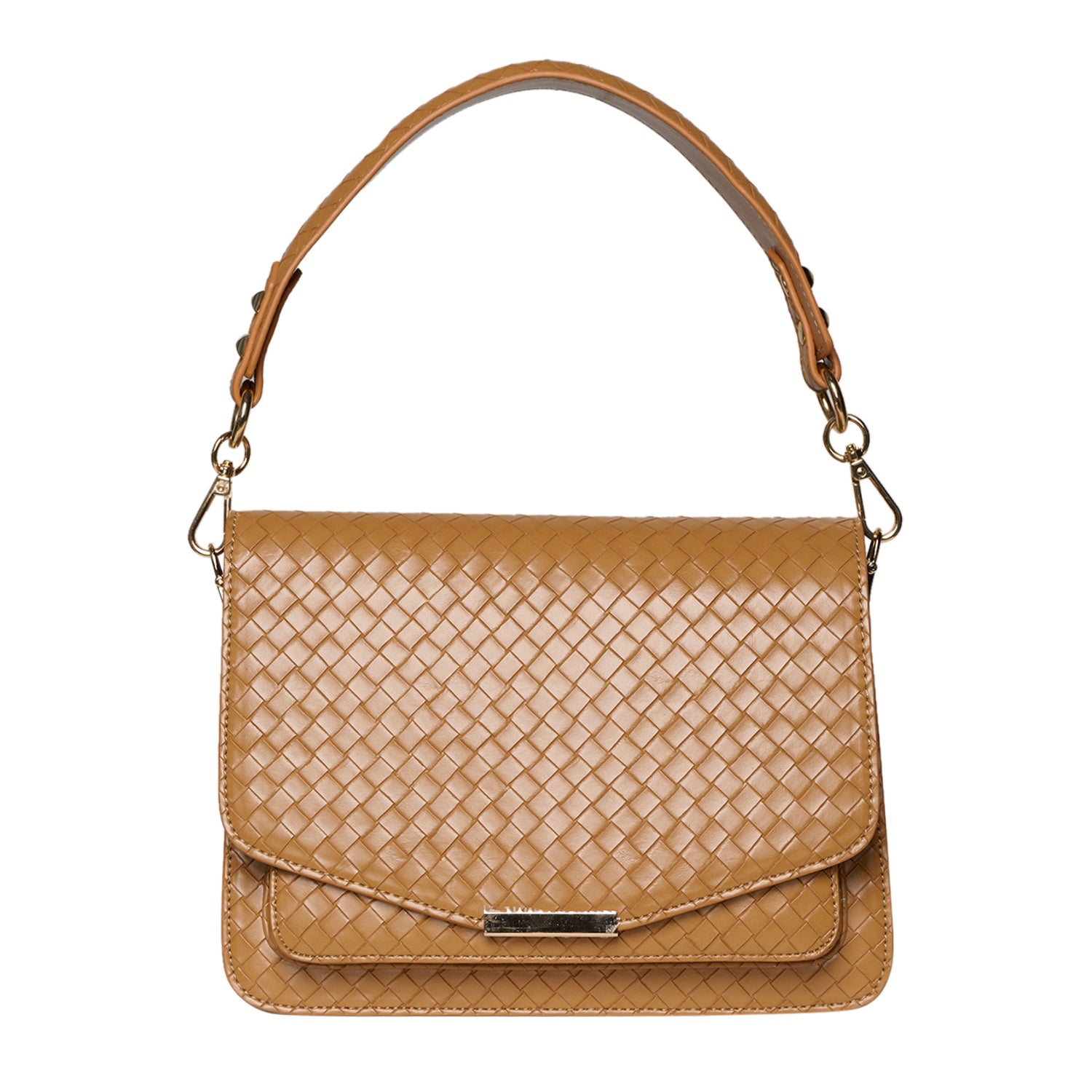 Crossover veske | To reime | Justerbar skulderstropp | Brun | Medium | Blanca braided