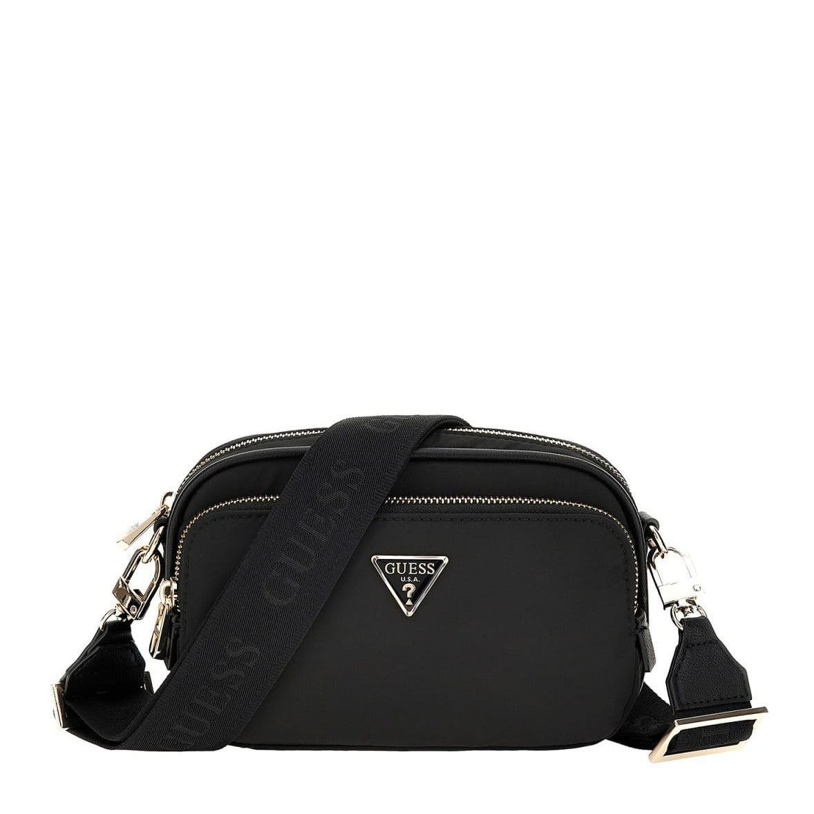 Crossoverveske | Nylon | Sort | Bred Skulderstropp | Eco Gemma